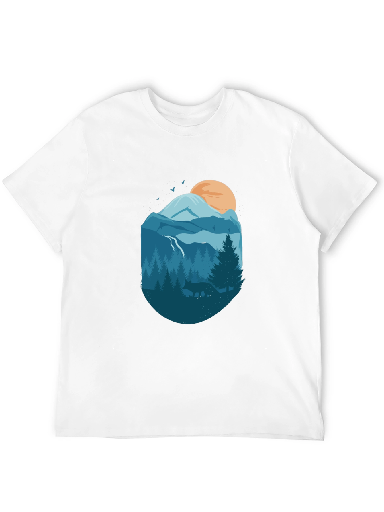 Nature Graphic Tee - Mountains & Wildlife