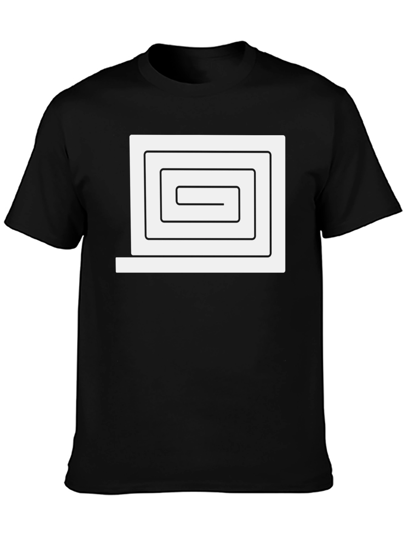 Modern Maze Graphic Tee - Black Cotton Blend