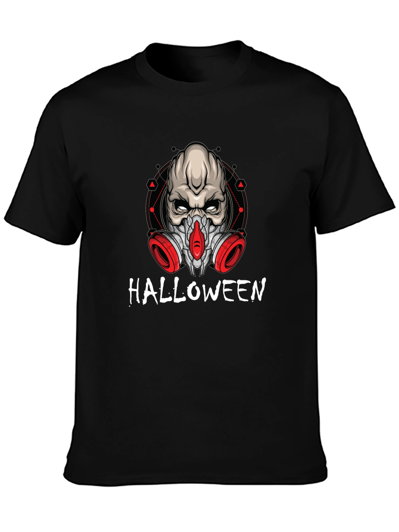 Halloween Skull Mask Graphic T-Shirt