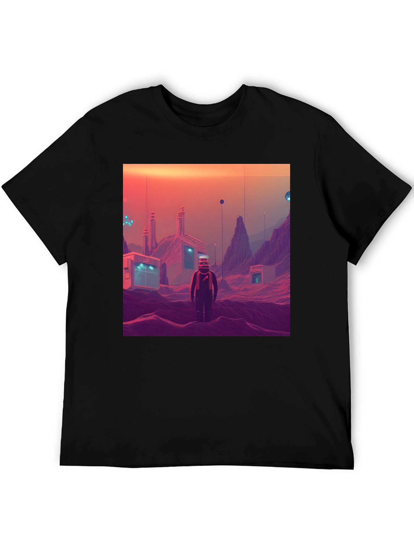 Retro Sci-Fi T-Shirt - Martian Landscape