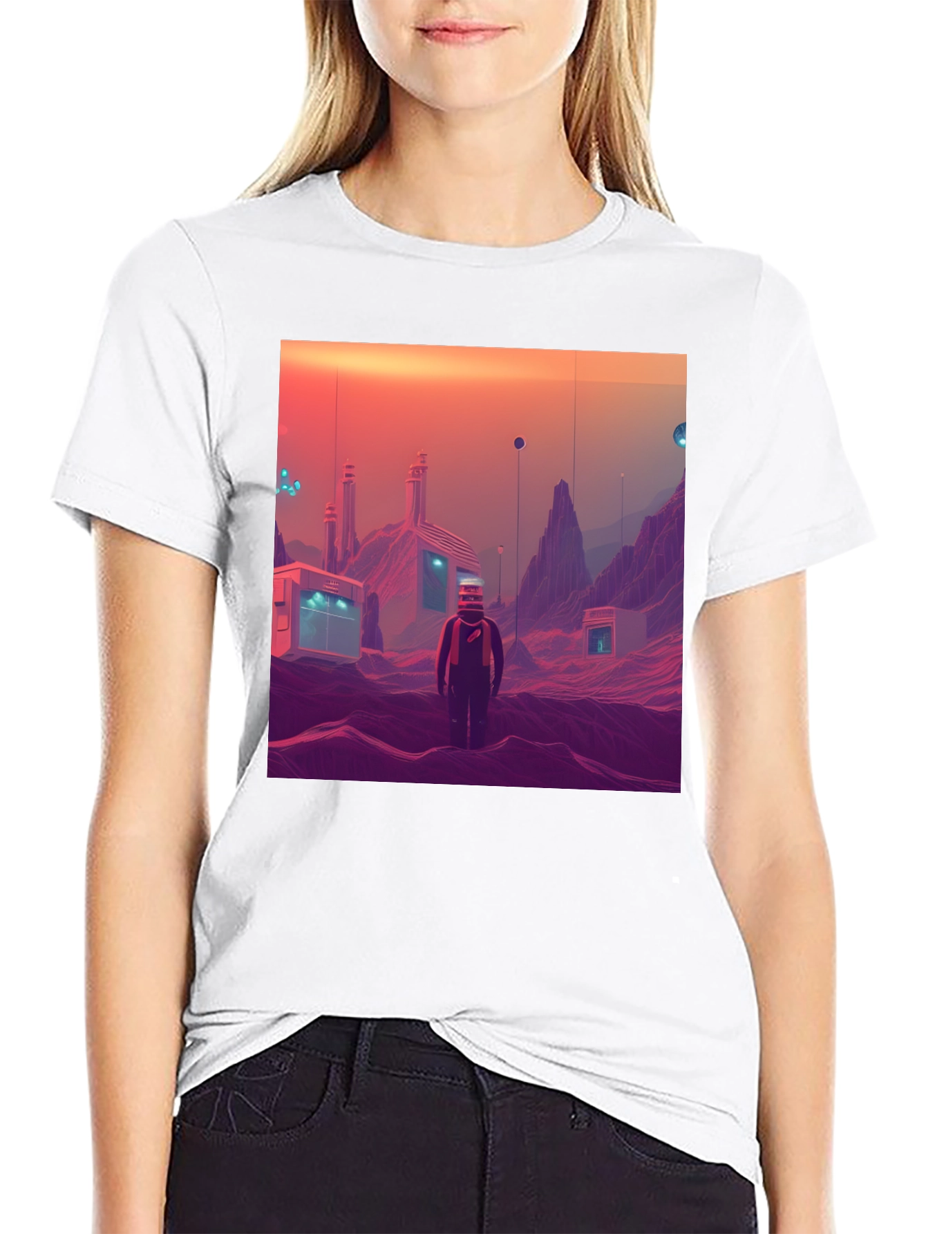 Retro Sci-Fi T-Shirt - Martian Landscape