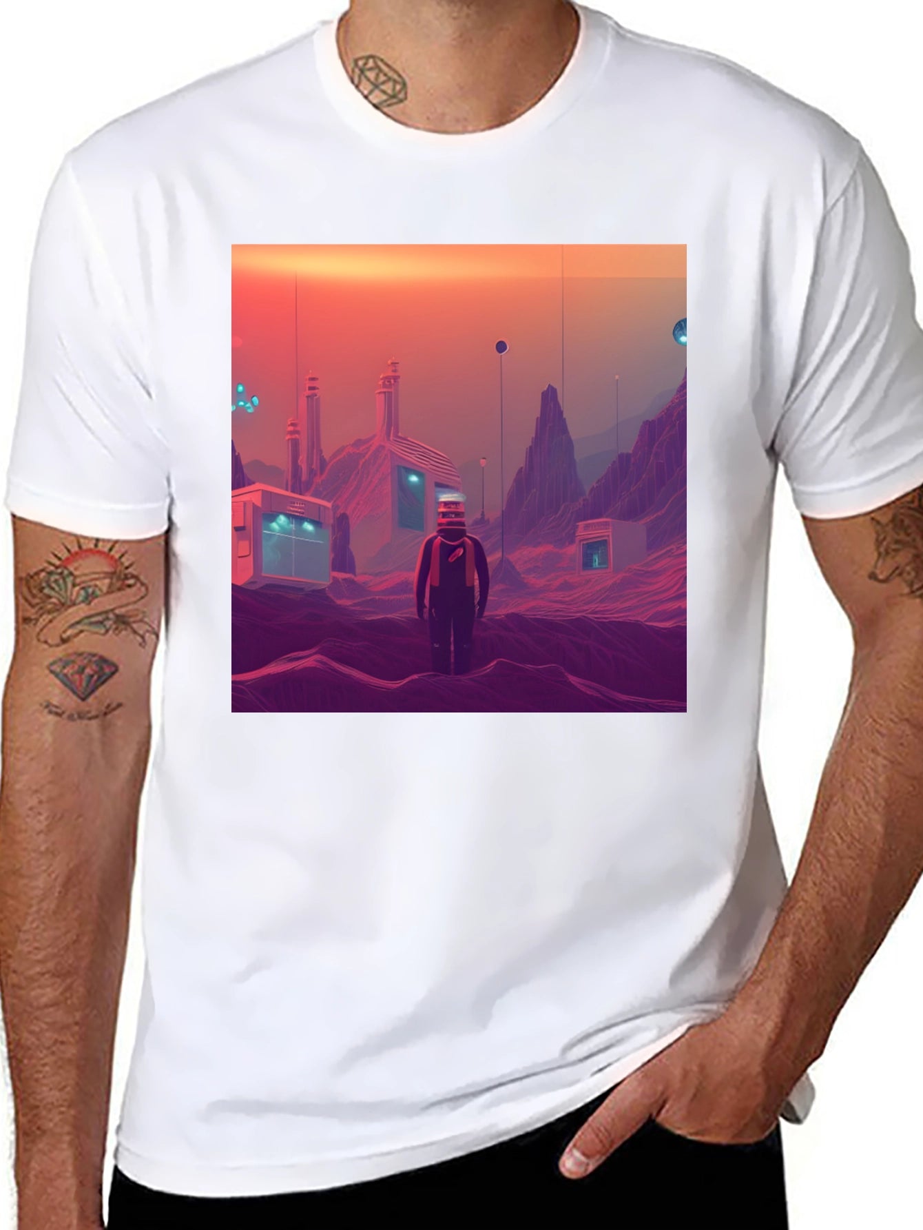 Retro Sci-Fi T-Shirt - Martian Landscape