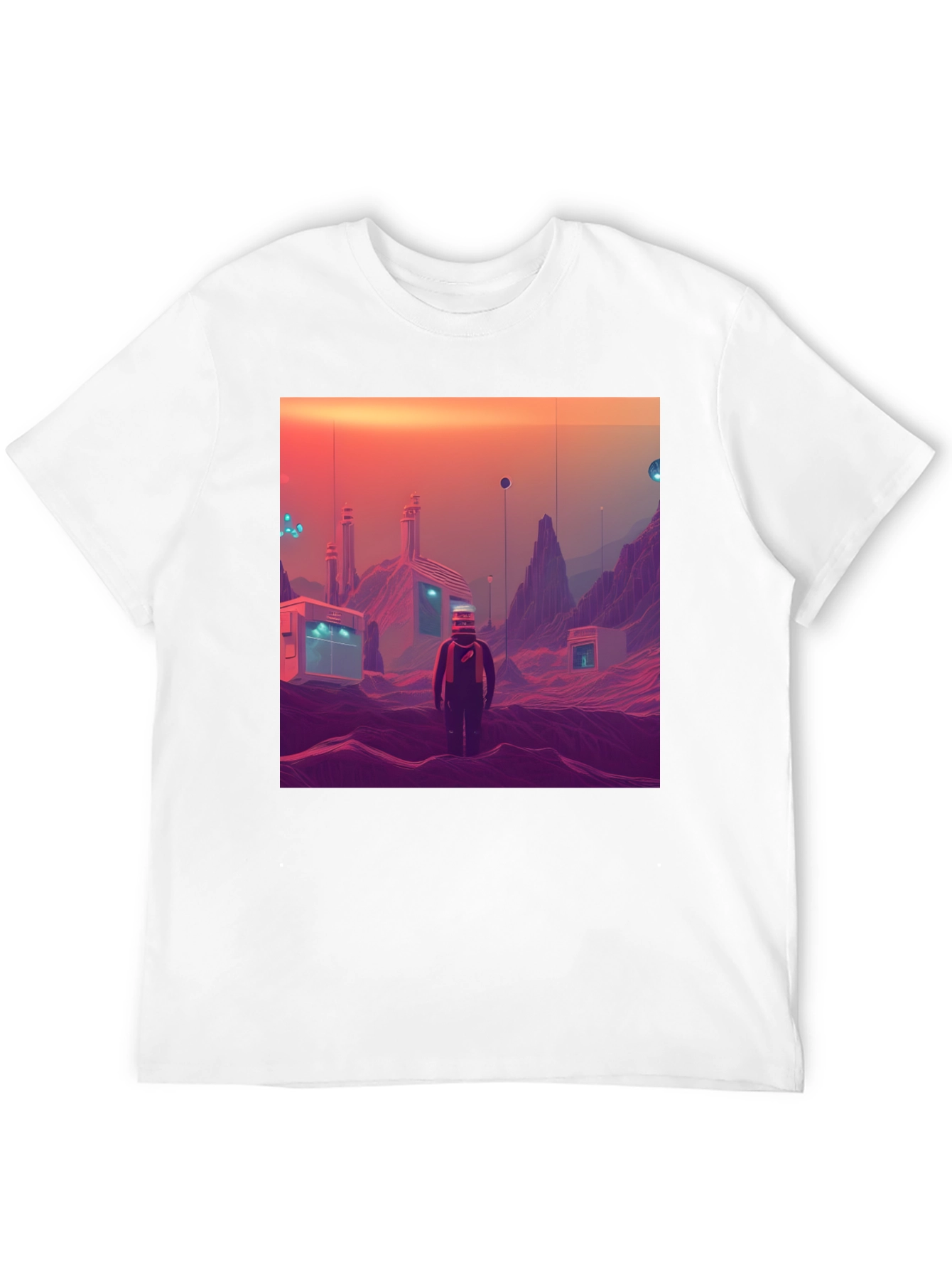 Retro Sci-Fi T-Shirt - Martian Landscape