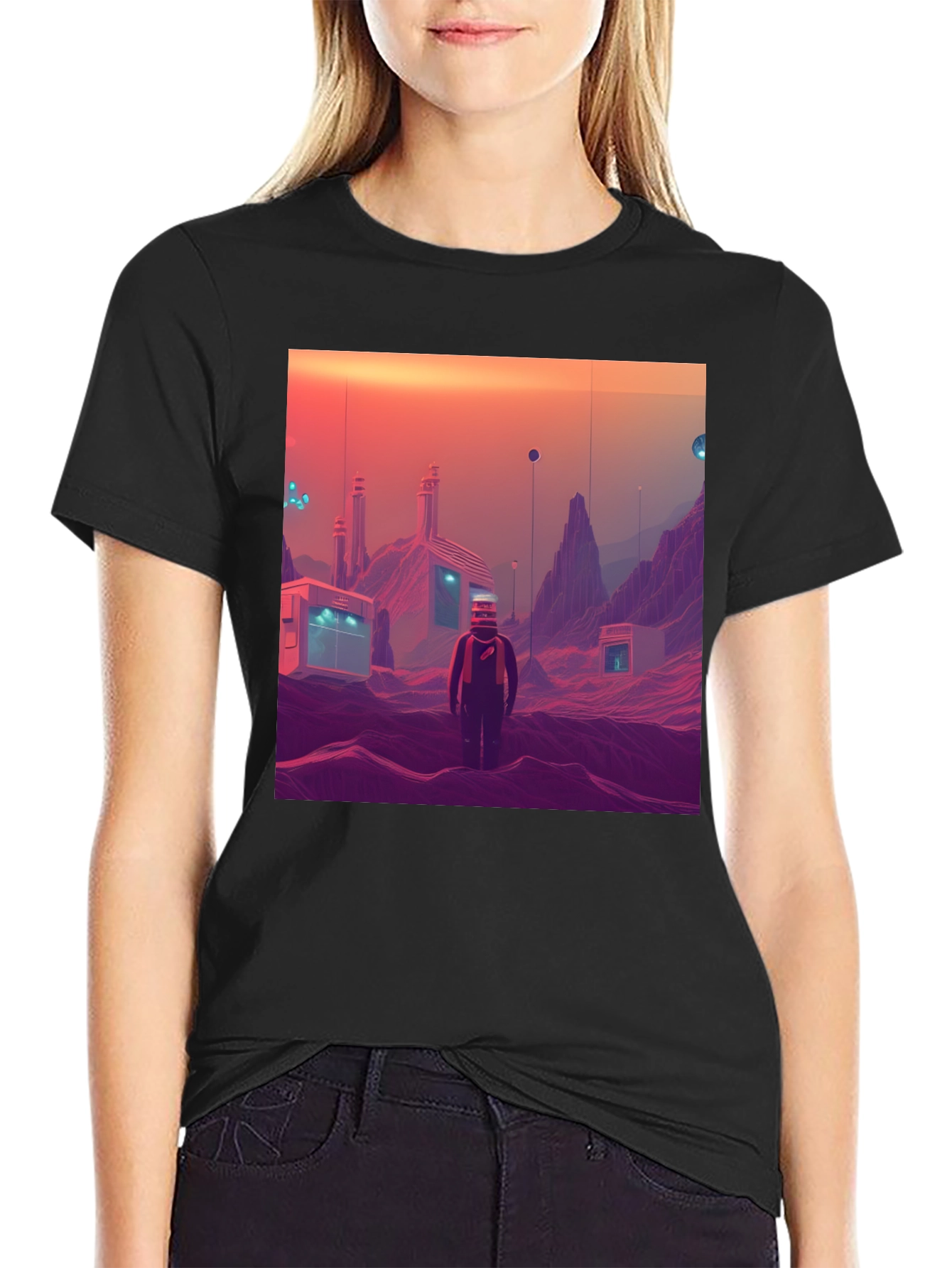 Retro Sci-Fi T-Shirt - Martian Landscape