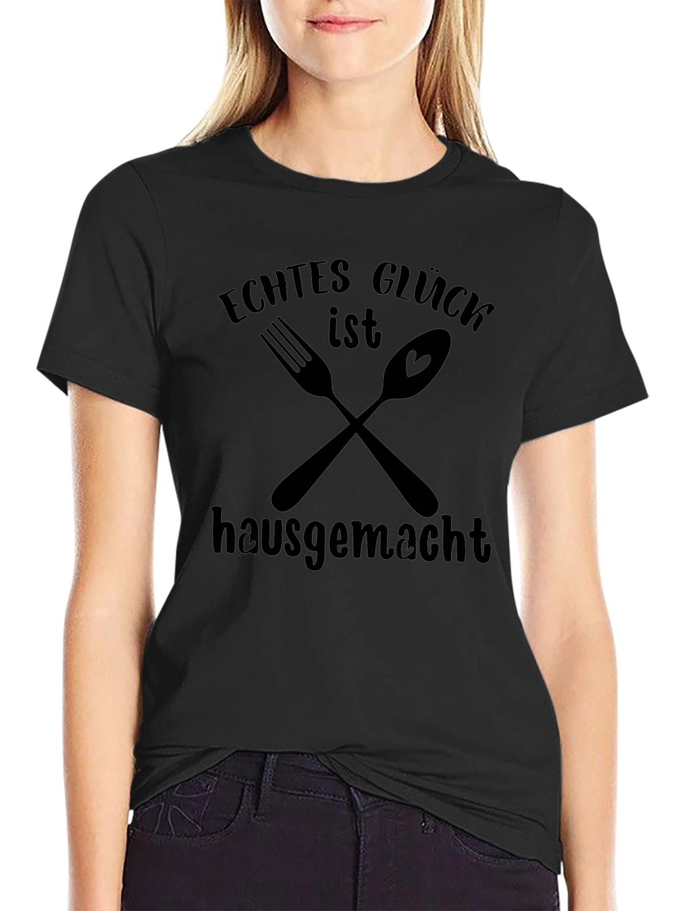 Echtes Gluck ist hausgemacht Black T-Shirt