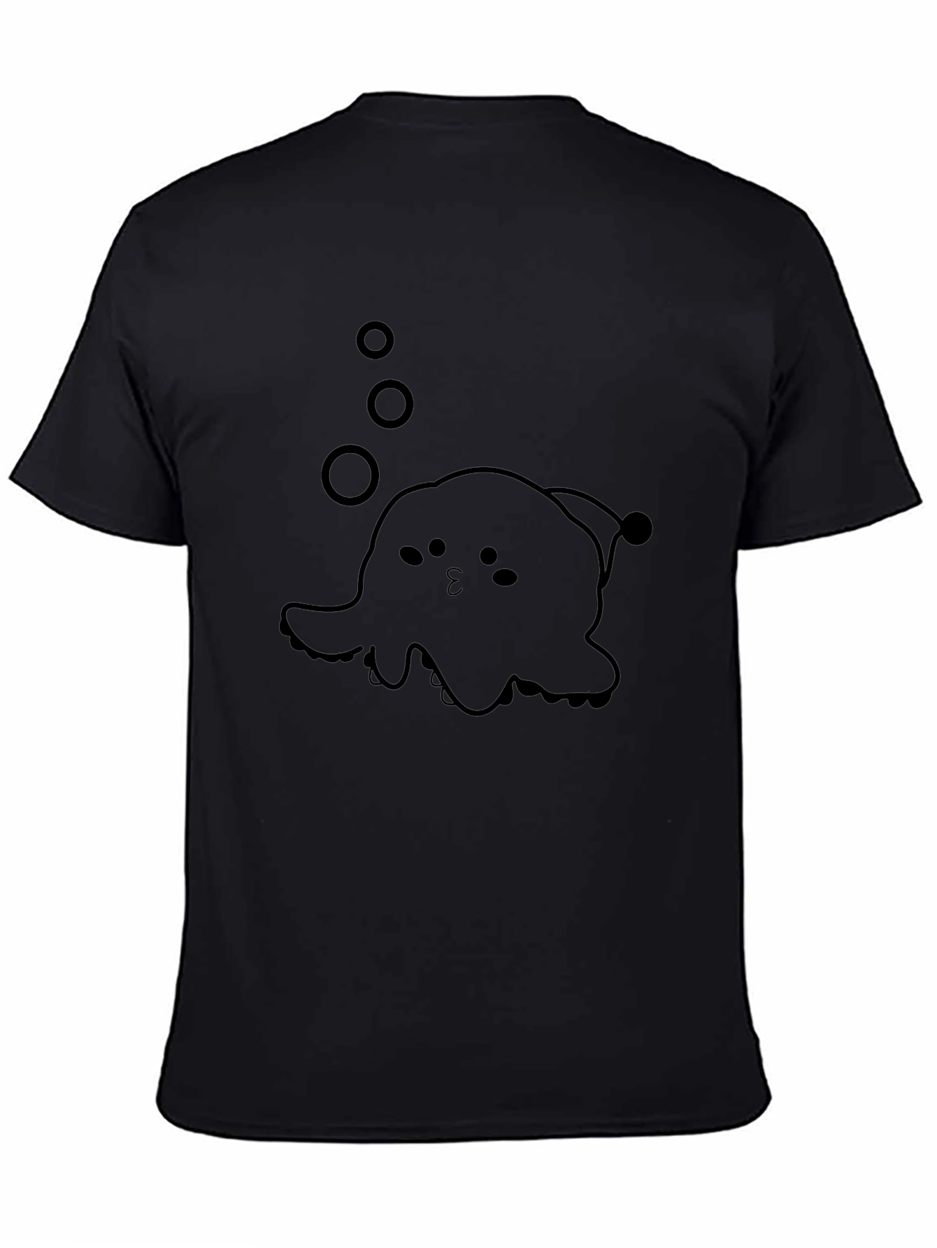 Cute Octopus Graphic Tee - Black Cotton Blend