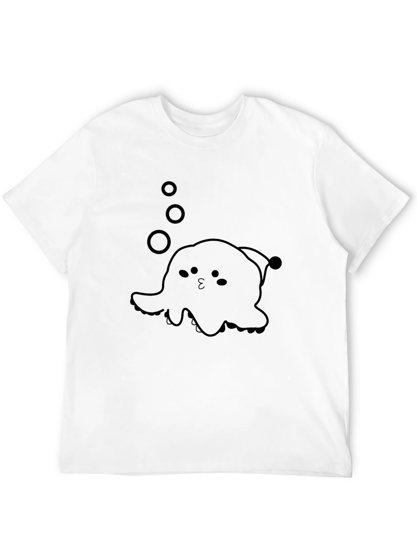 Cute Octopus Graphic Tee - Black Cotton Blend