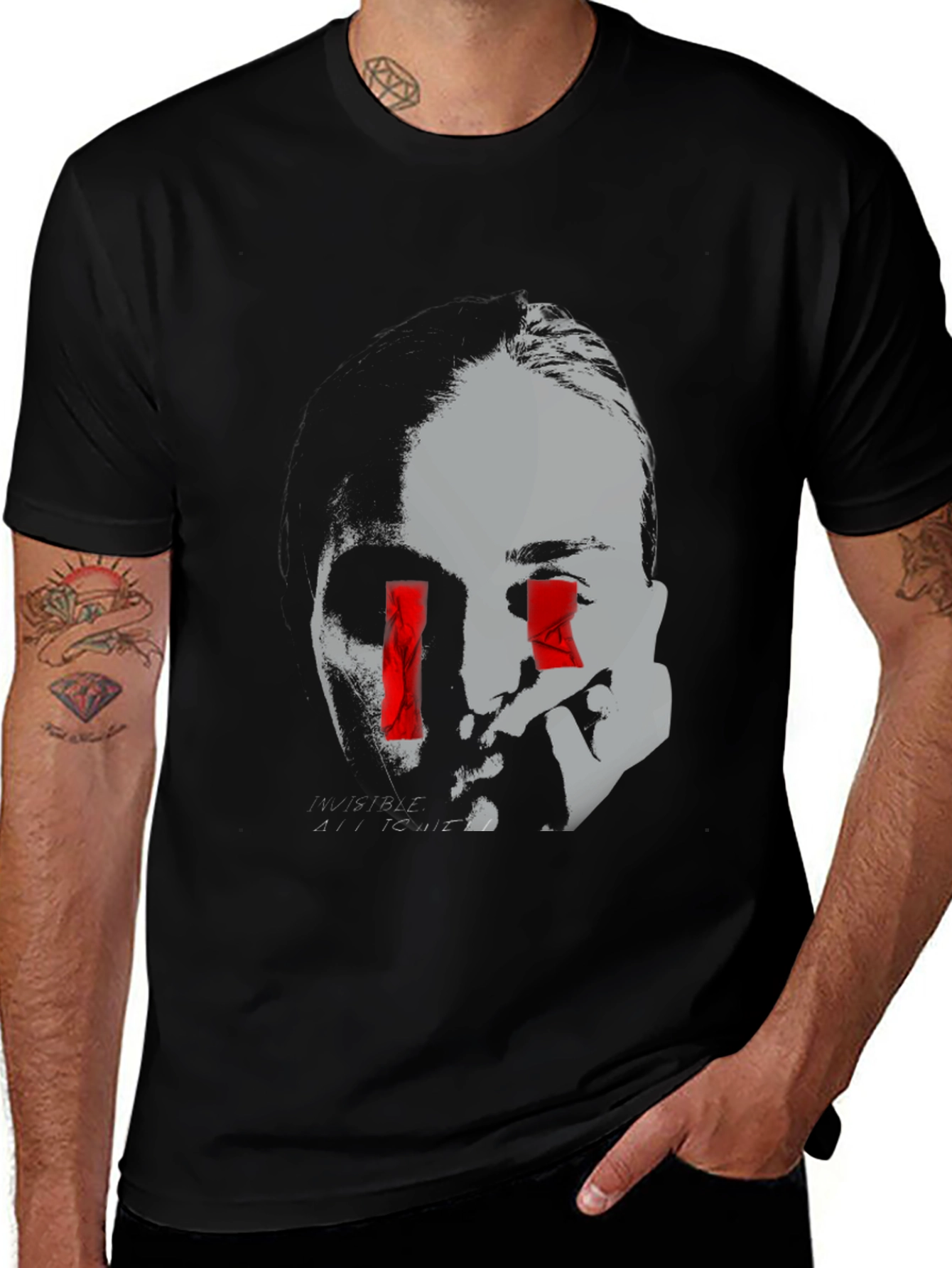 Edgy Graphic Tee - Invisible All To Me Design