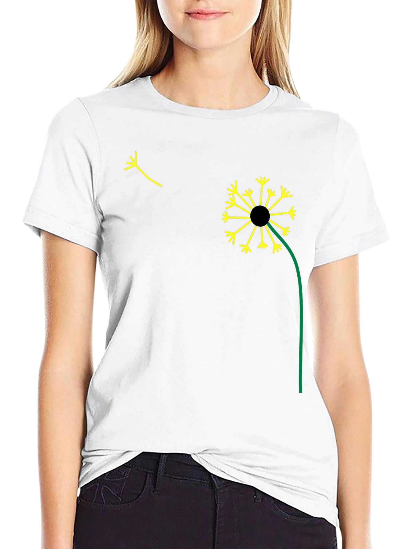 Dandelion Graphic Black T-Shirt