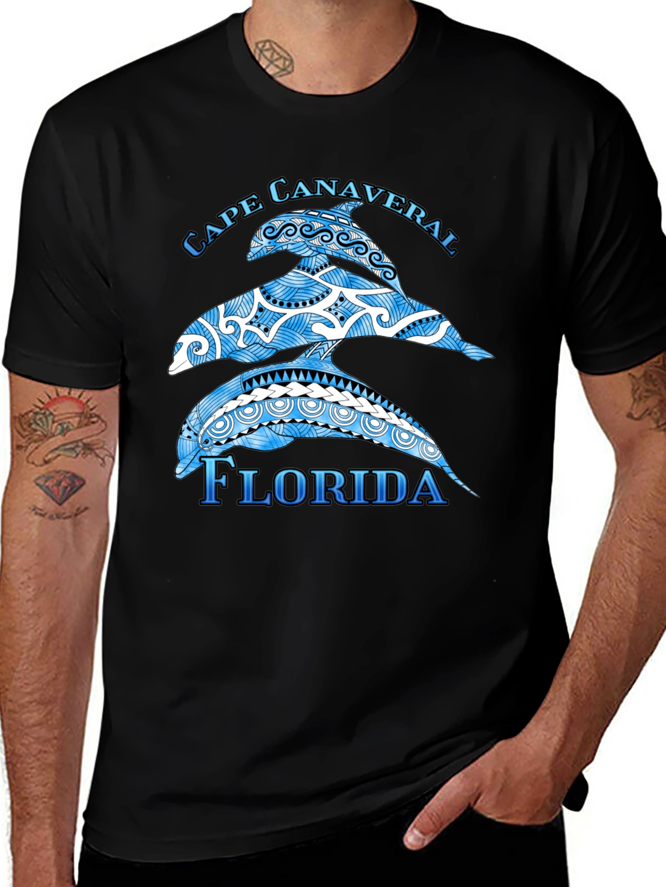 Cape Canaveral Florida Dolphin Graphic Tee