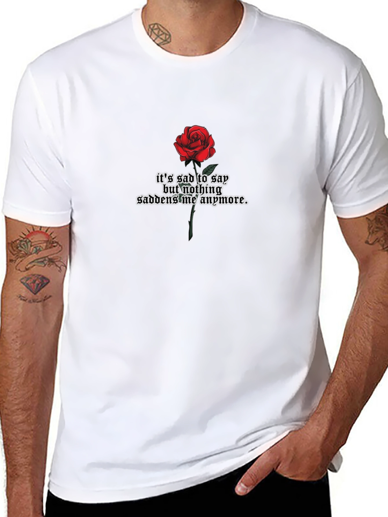 Gothic Rose T-Shirt - Its Sad to Say Design