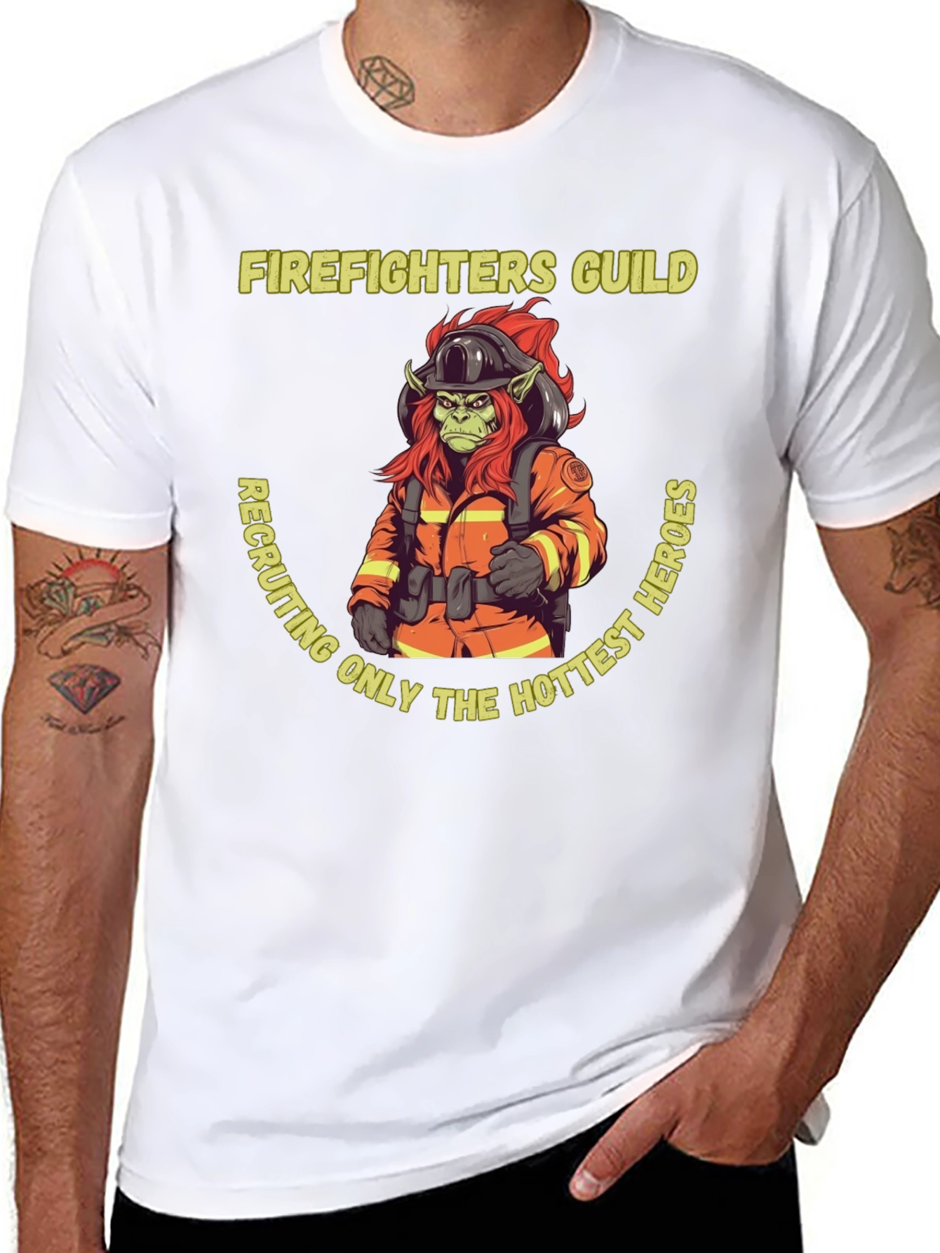 Firefighters Guild Hottest Heroes Graphic Tee