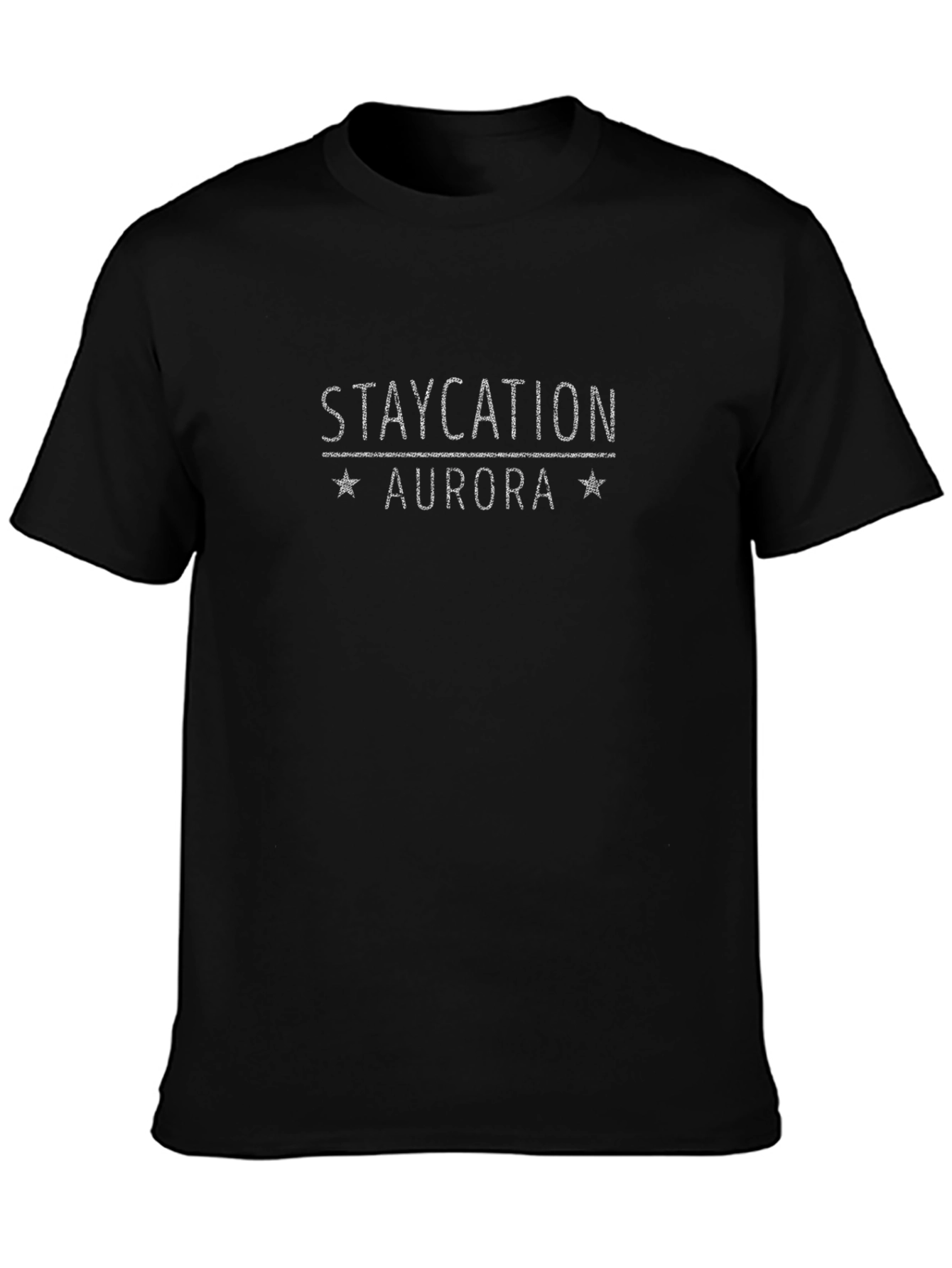 Staycation Aurora Graphic Tee - Black Casual T-Shirt
