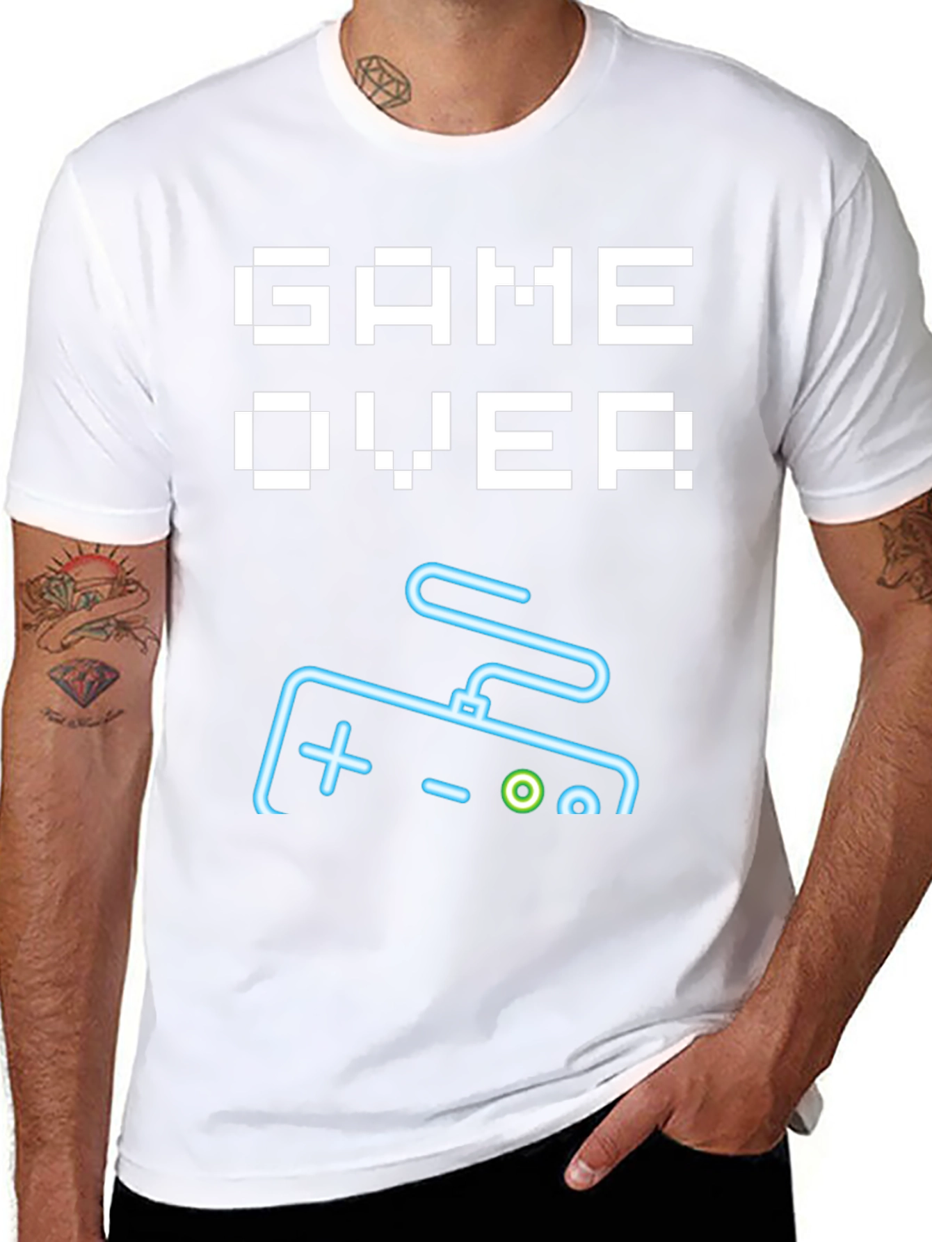 Game Over Controller Graphic Tee - Retro Gamer Style