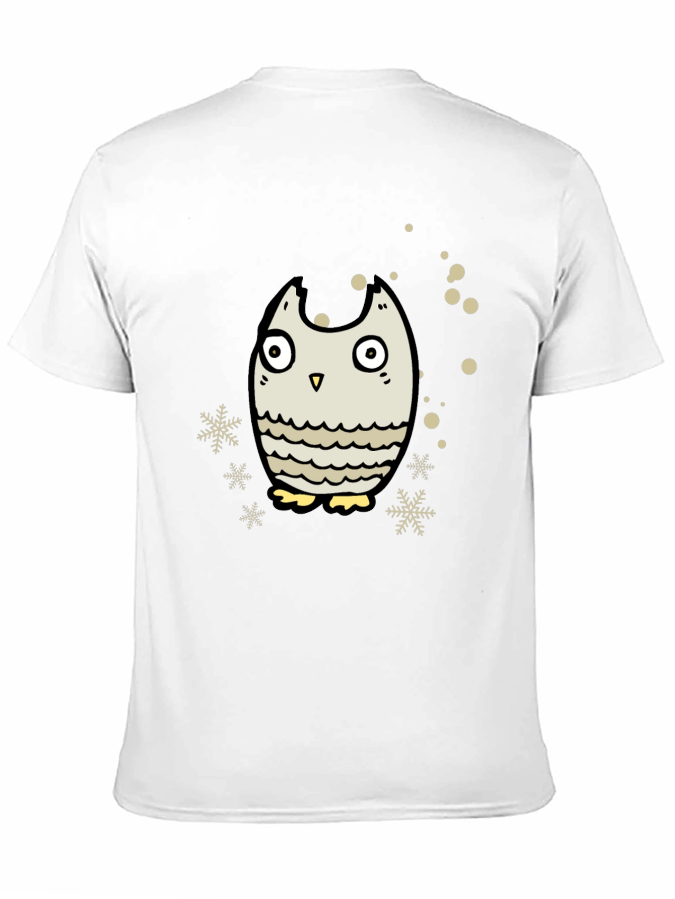 Owl Graphic Black T-Shirt - Winter Holiday Design