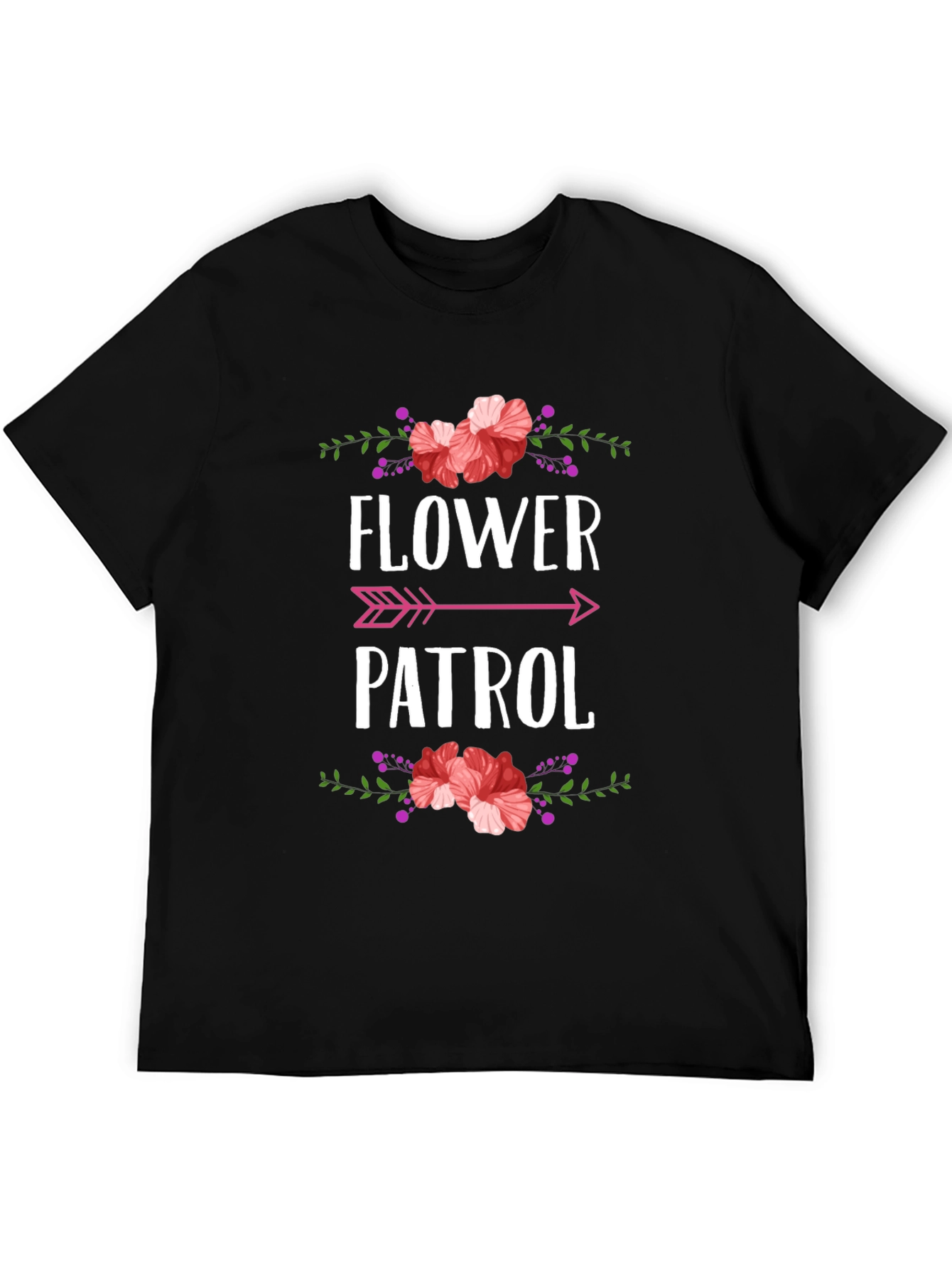 Flower Patrol Graphic Tee - Trendy Floral Design