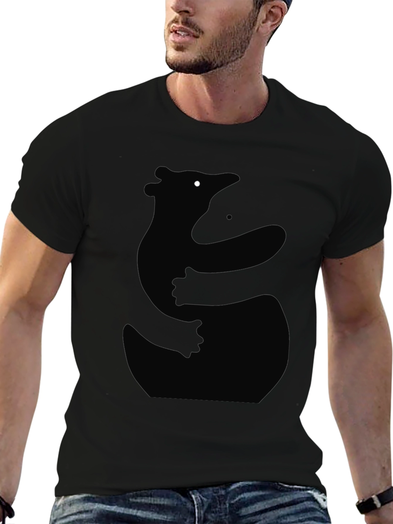 Bear Hug Silhouette Black T-Shirt