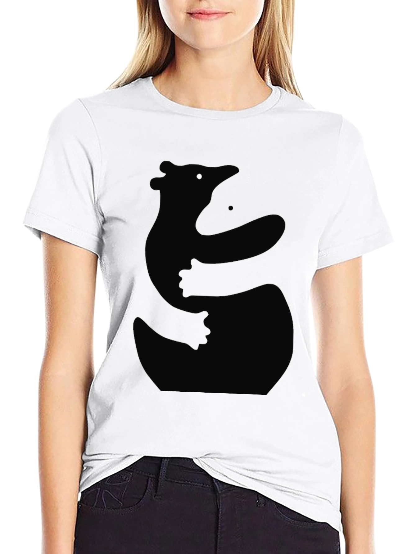 Bear Hug Silhouette Black T-Shirt