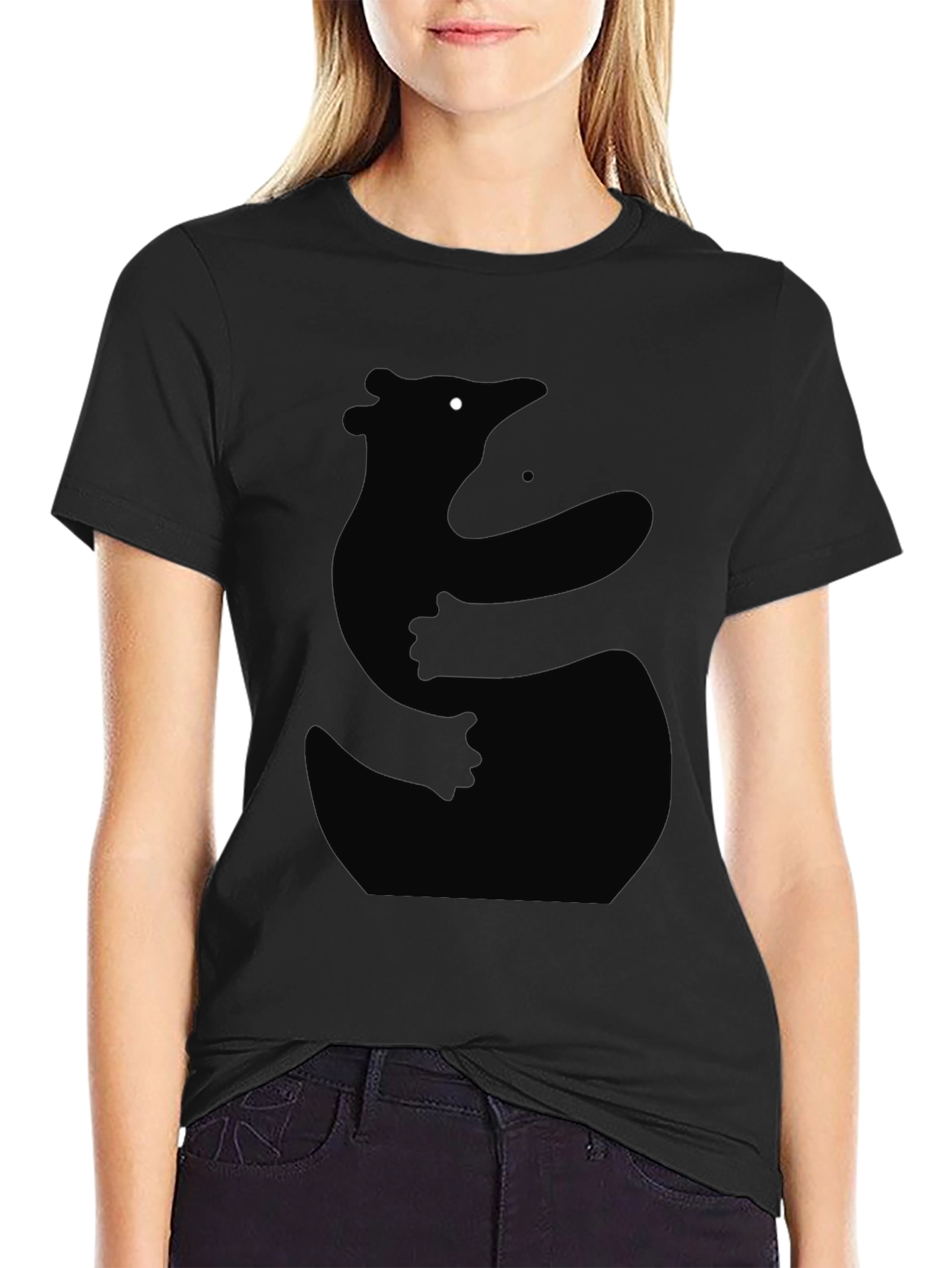 Bear Hug Silhouette Black T-Shirt