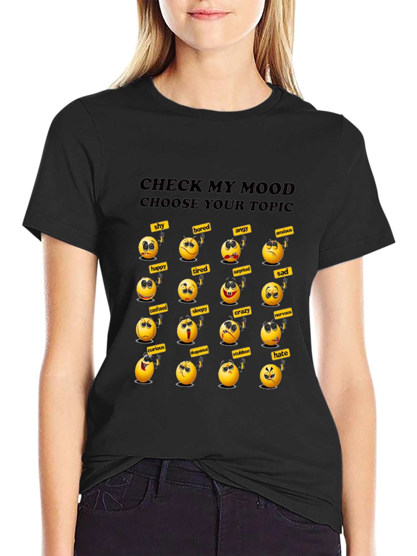Mood Emoji Graphic Tee - Express Yourself!