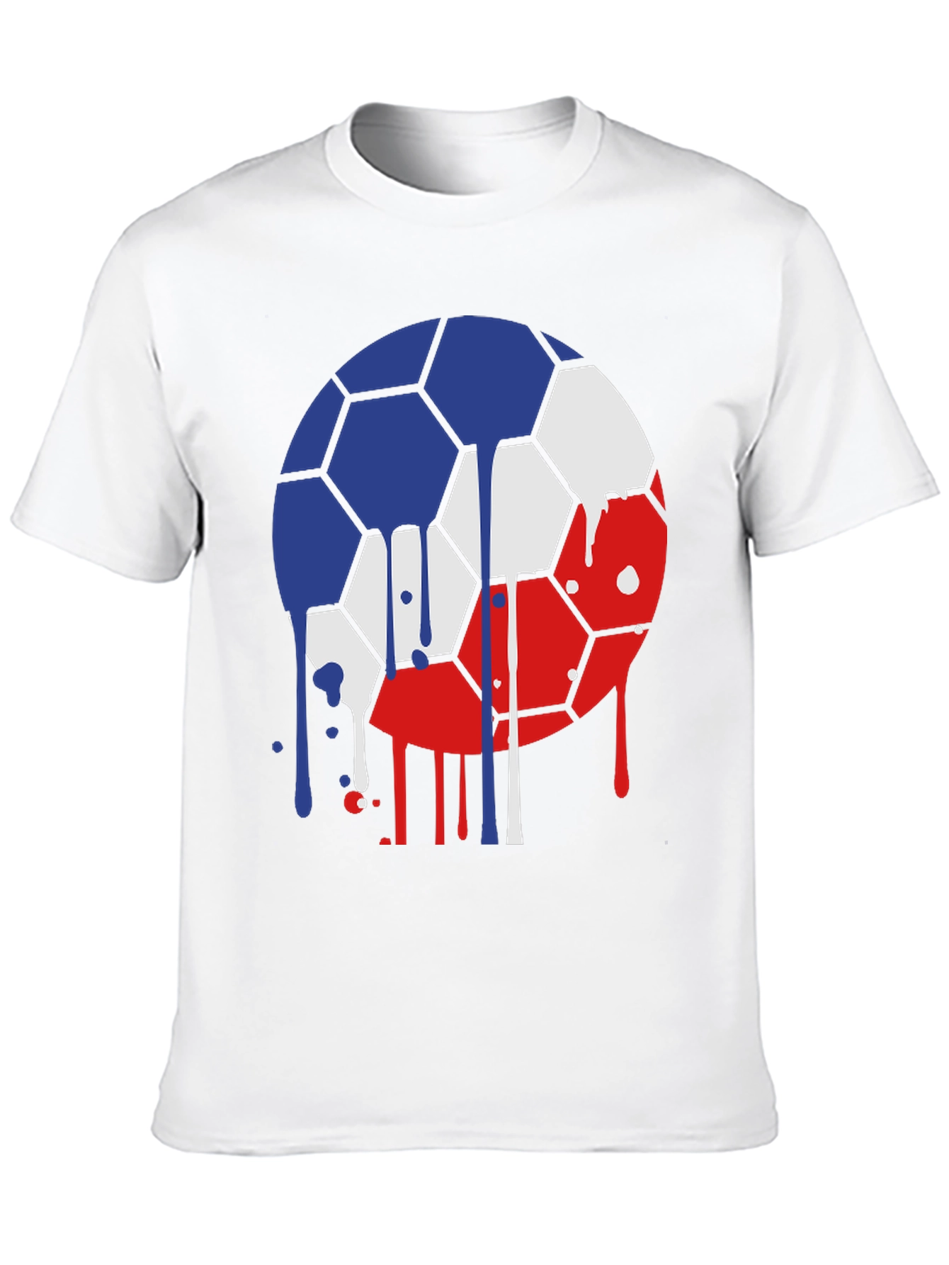 Dripping Soccer Ball Graphic Tee - Unique Design