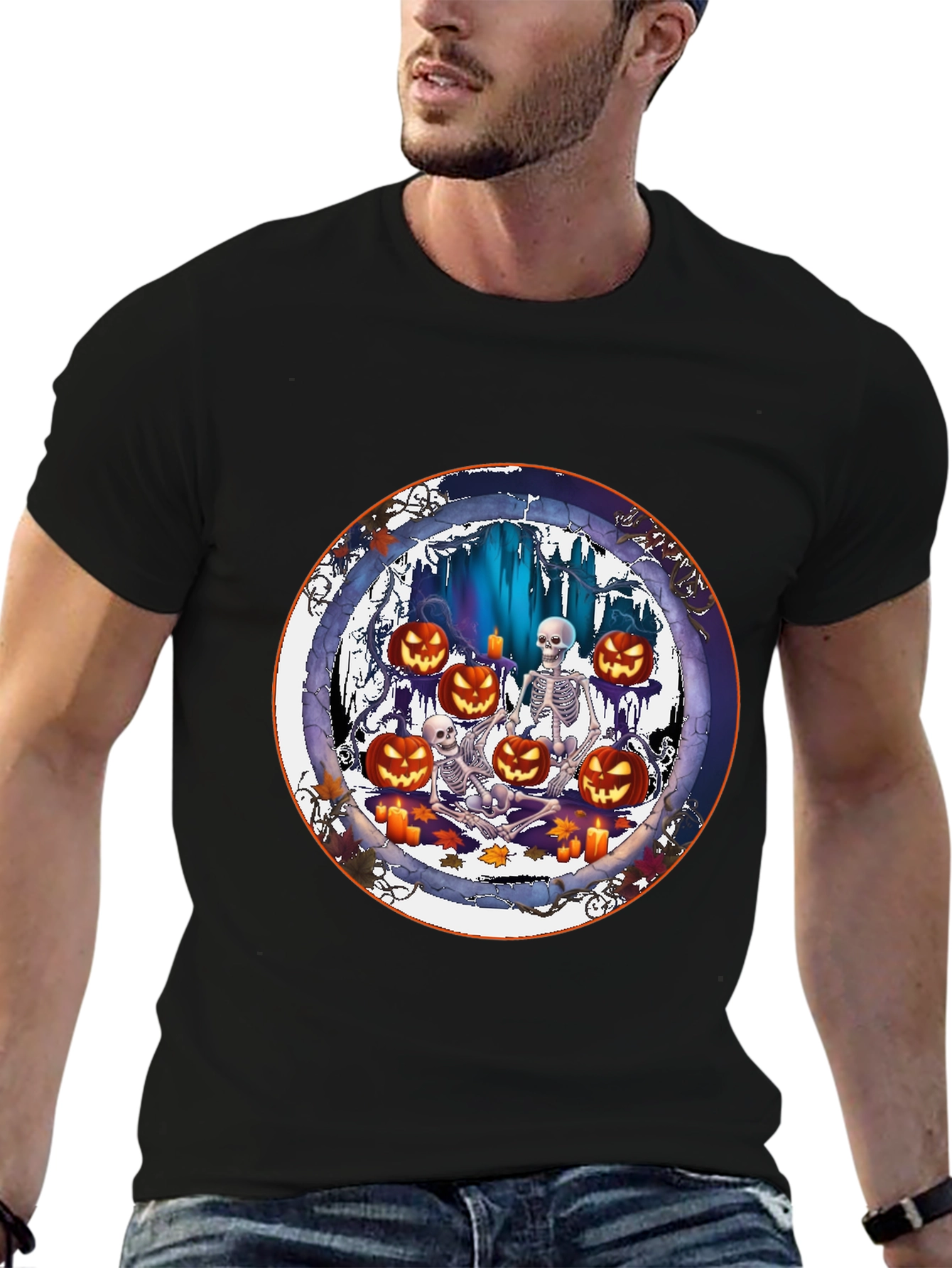 Halloween Skeletons & Pumpkins T-Shirt