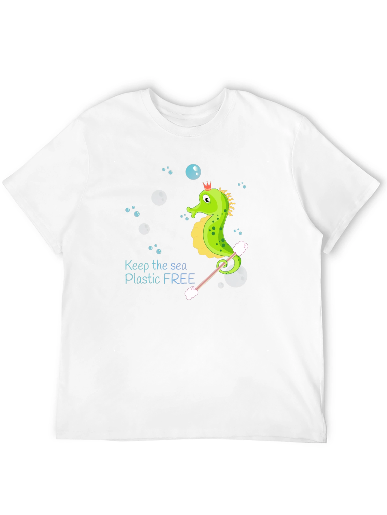 Eco-Friendly Seahorse Graphic Tee