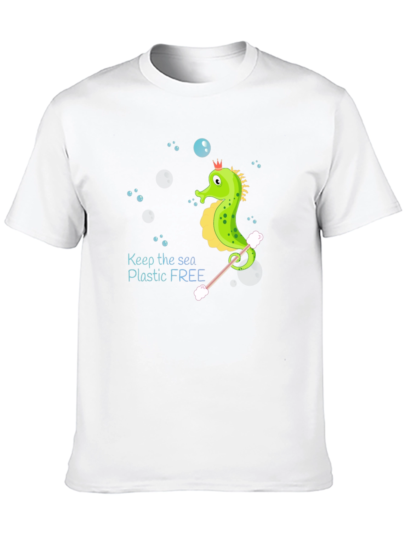 Eco-Friendly Seahorse Graphic Tee