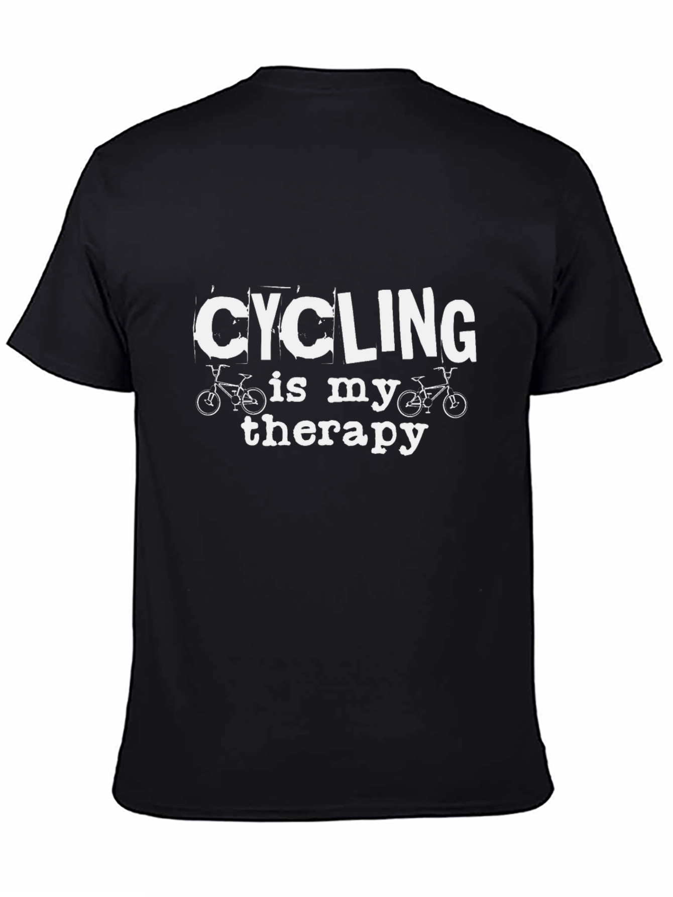 Cycling is My Therapy Black T-Shirt
