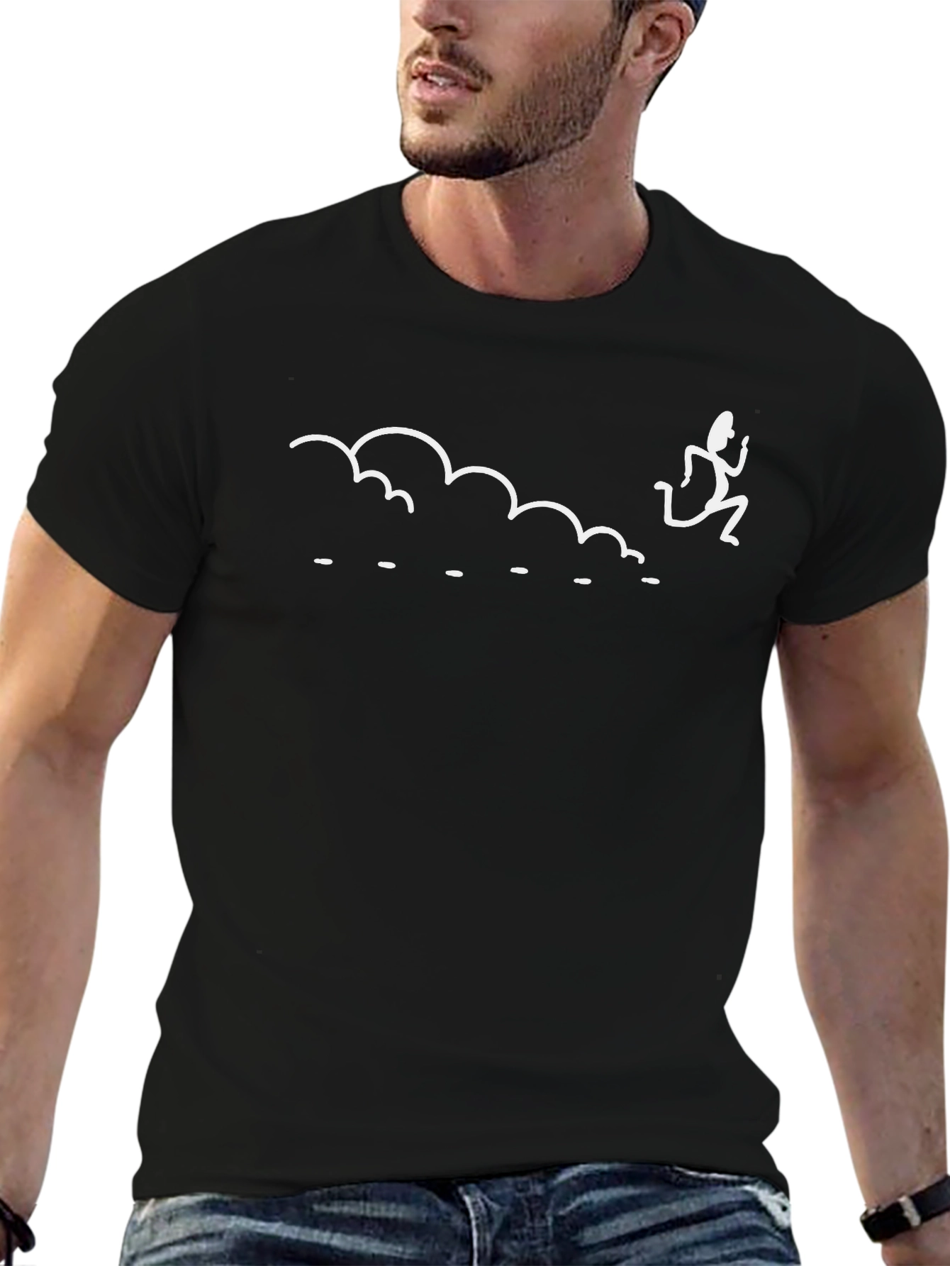 Dust Cloud Runner T-Shirt - Black Cotton Blend Tee