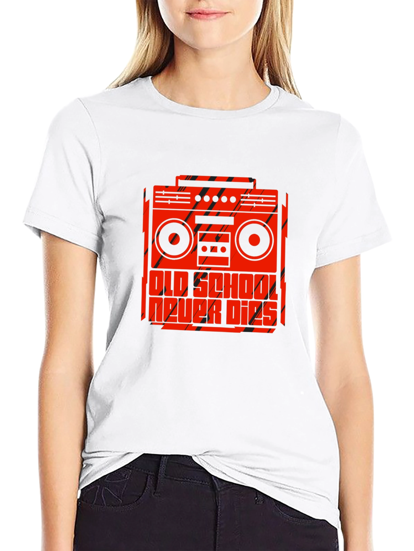 Old School Never Dies Boombox Graphic Tee