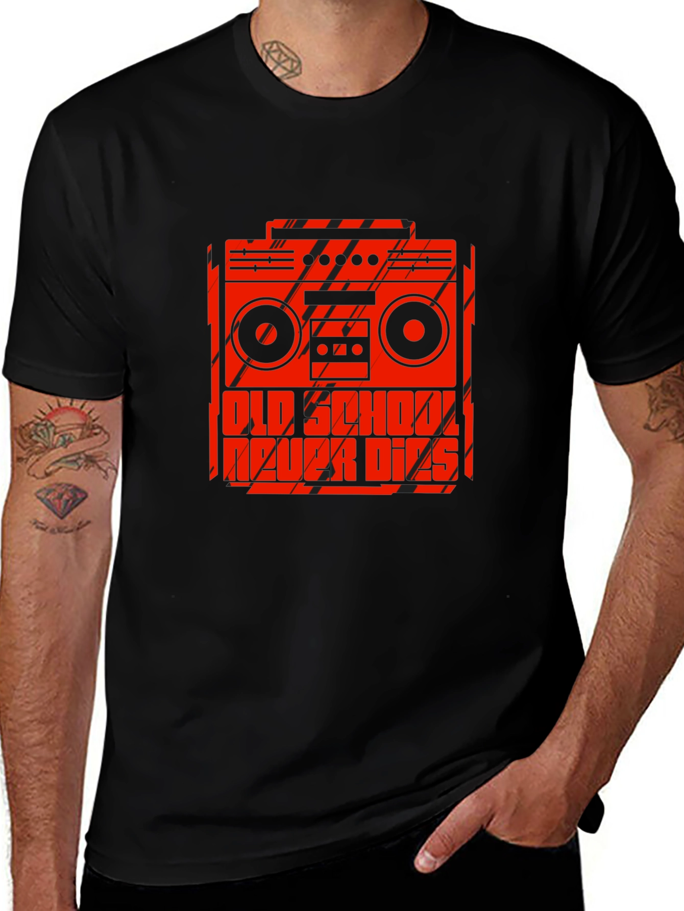 Old School Never Dies Boombox Graphic Tee