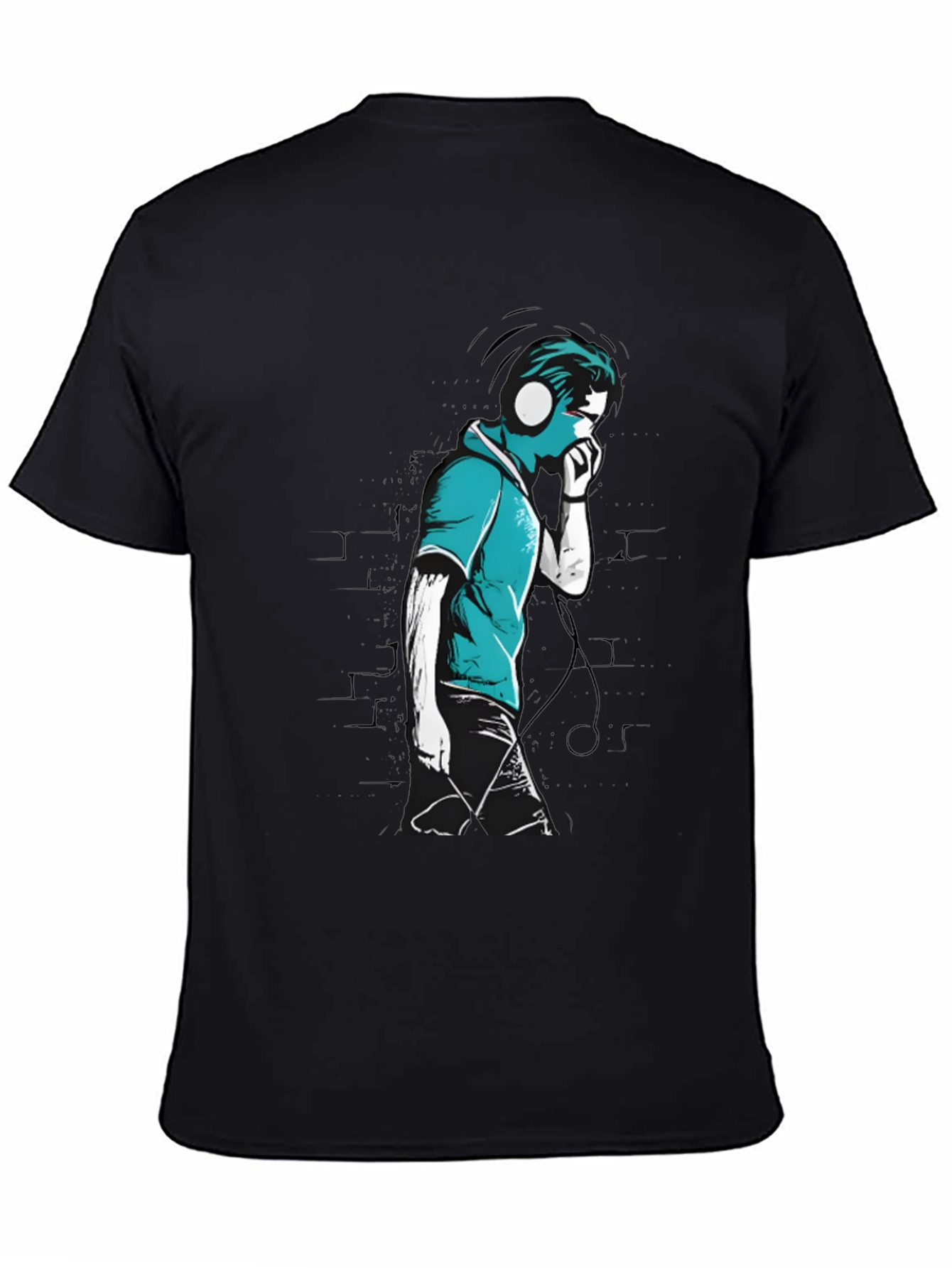Stylish Graphic T-Shirt - Headphones Music Lover