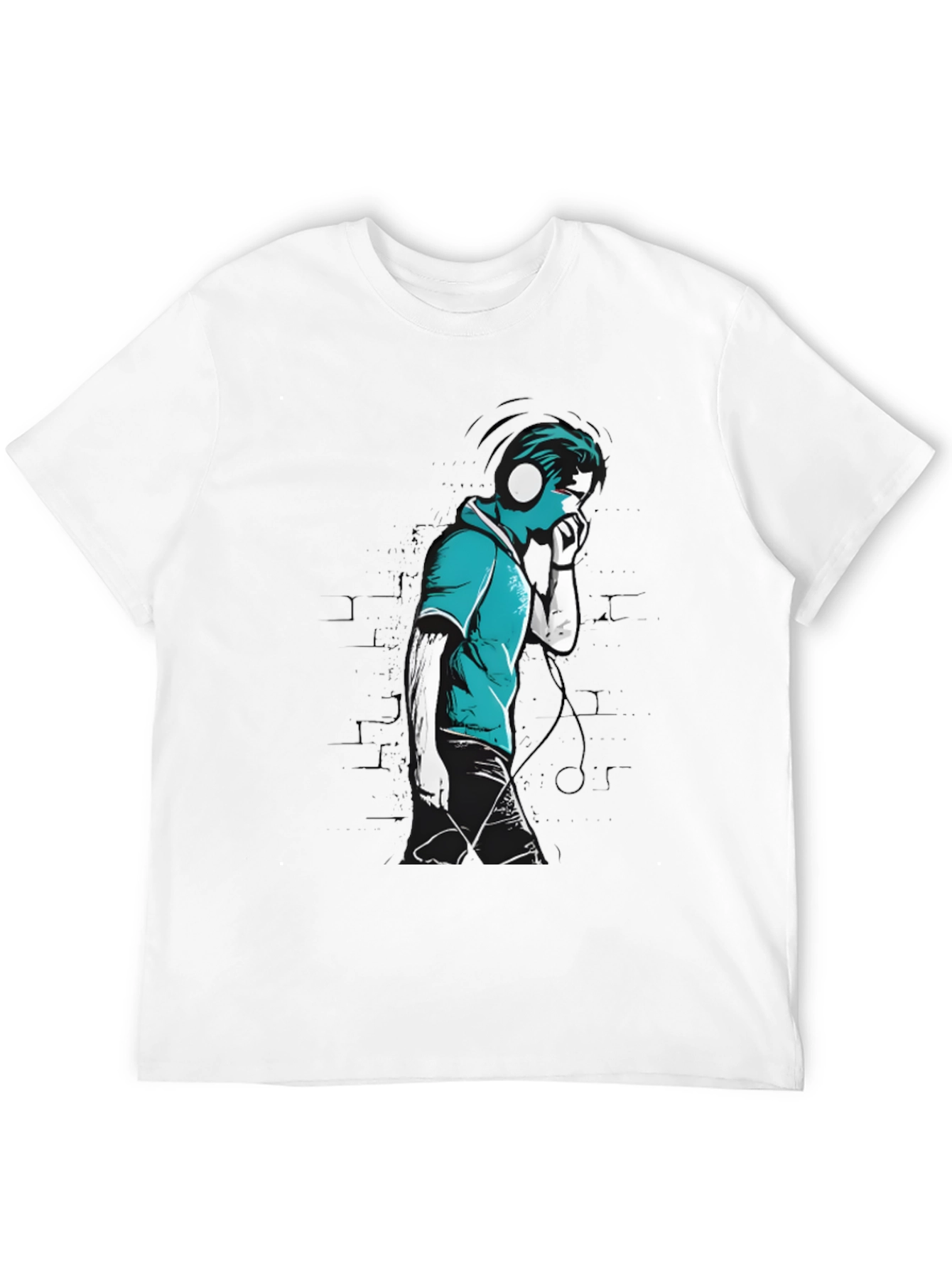 Stylish Graphic T-Shirt - Headphones Music Lover
