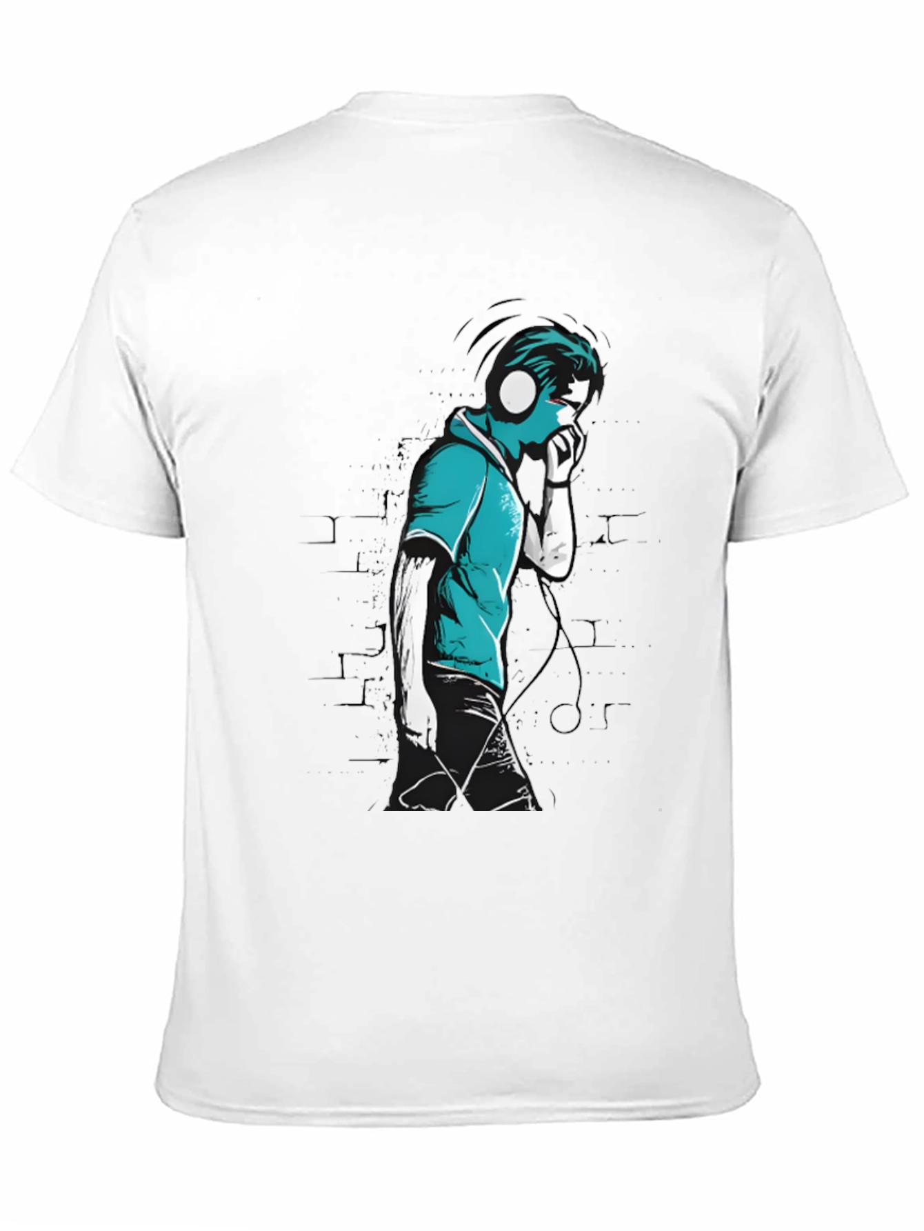 Stylish Graphic T-Shirt - Headphones Music Lover
