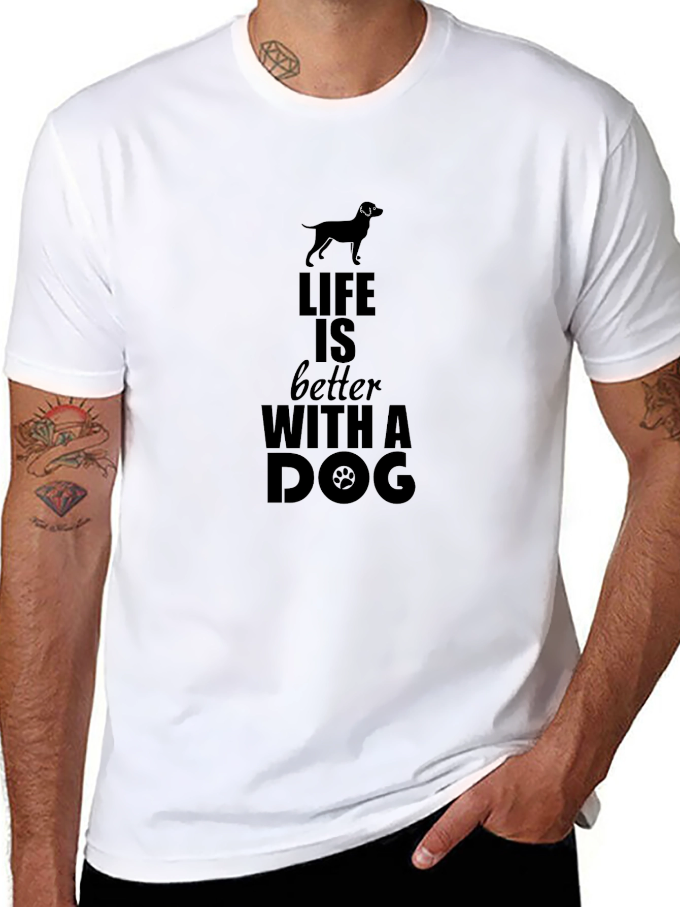 Life is Better with a Dog Black T-Shirt