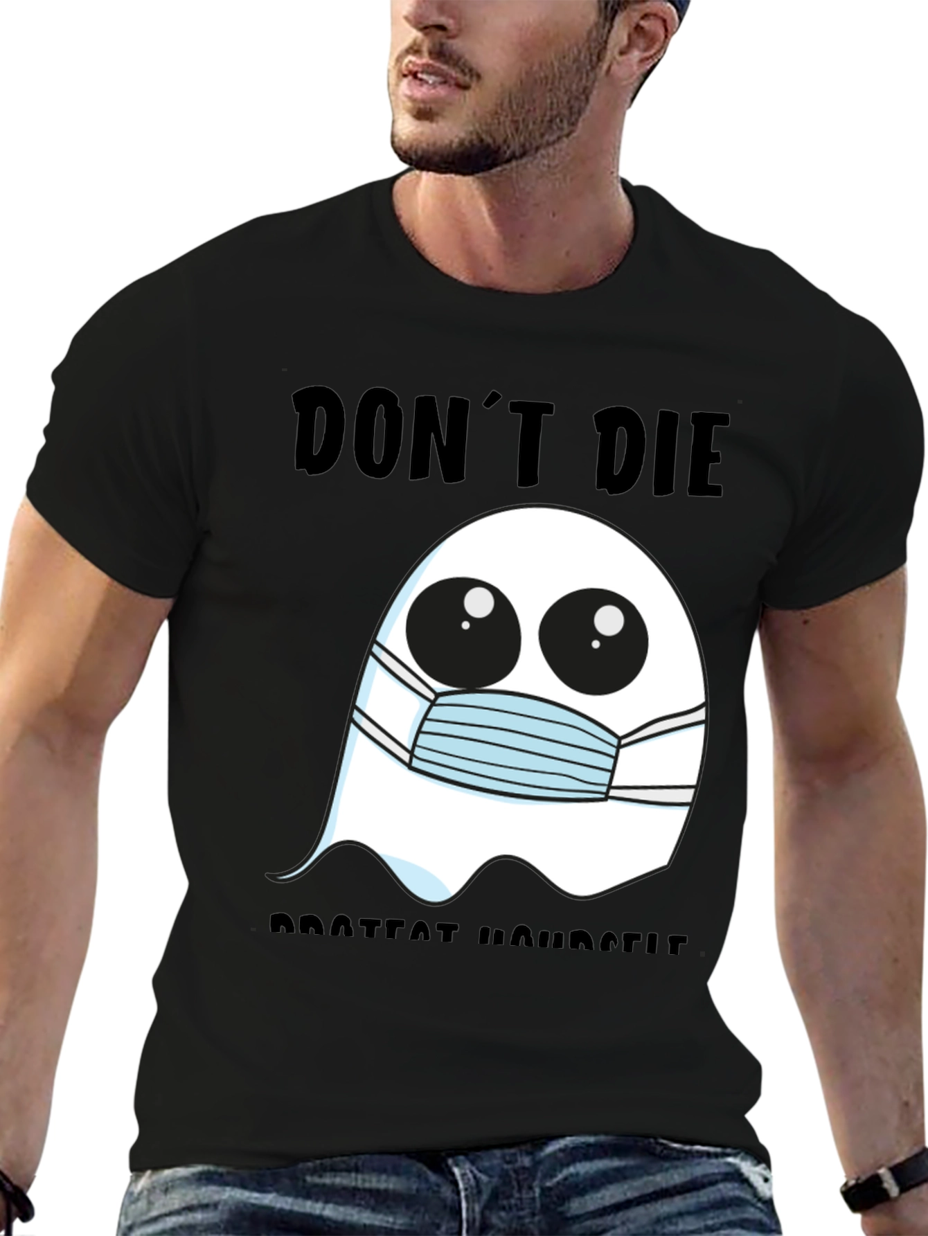 Ghost Face Mask Tee: Dont Die Protect Yourself!