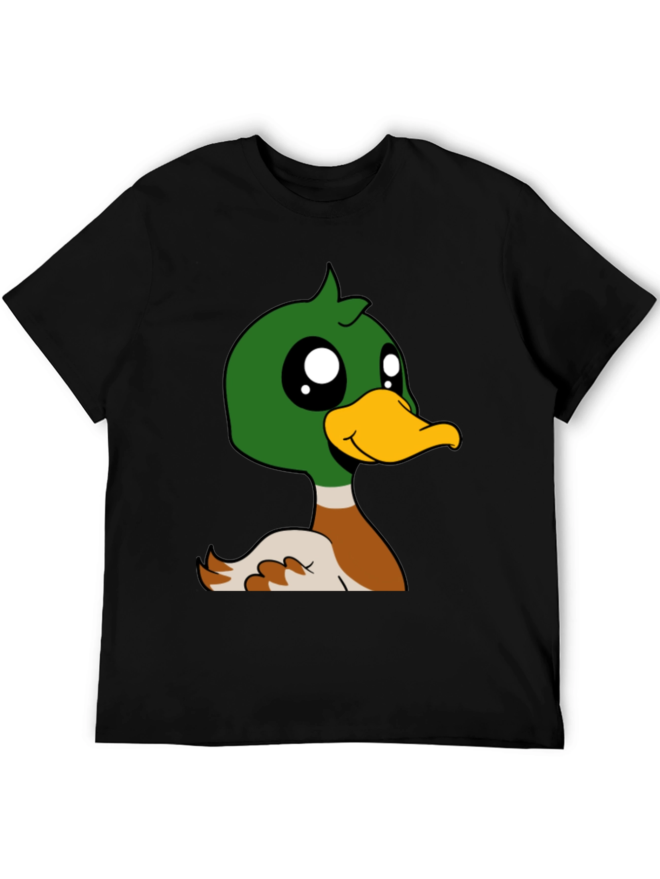 Duck Cartoon Graphic Black T-Shirt