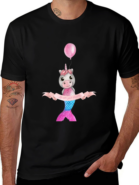 Unicorn Mermaid Graphic Tee - Fly with Your Dreams