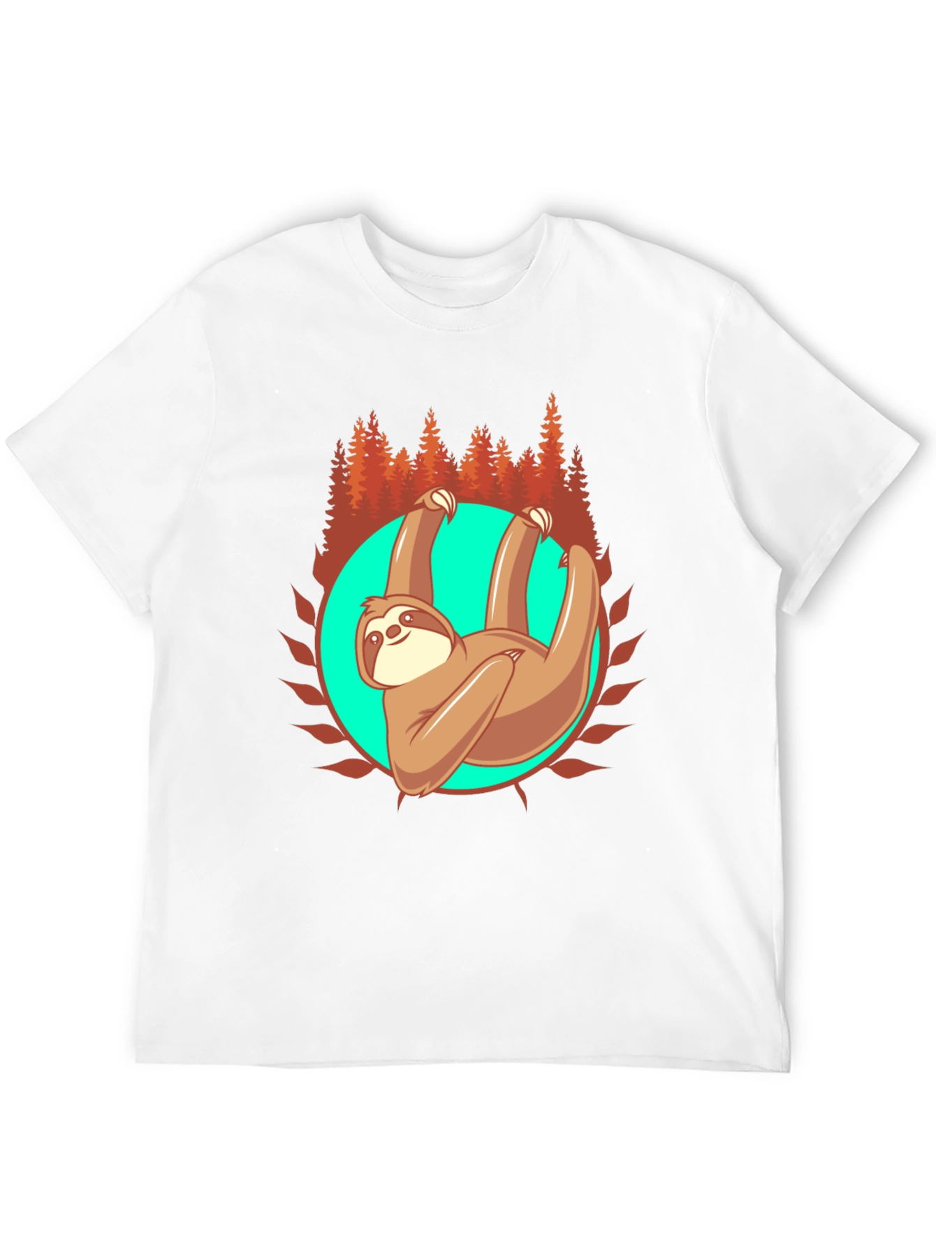 Sloth in Nature Graphic T-Shirt - Black