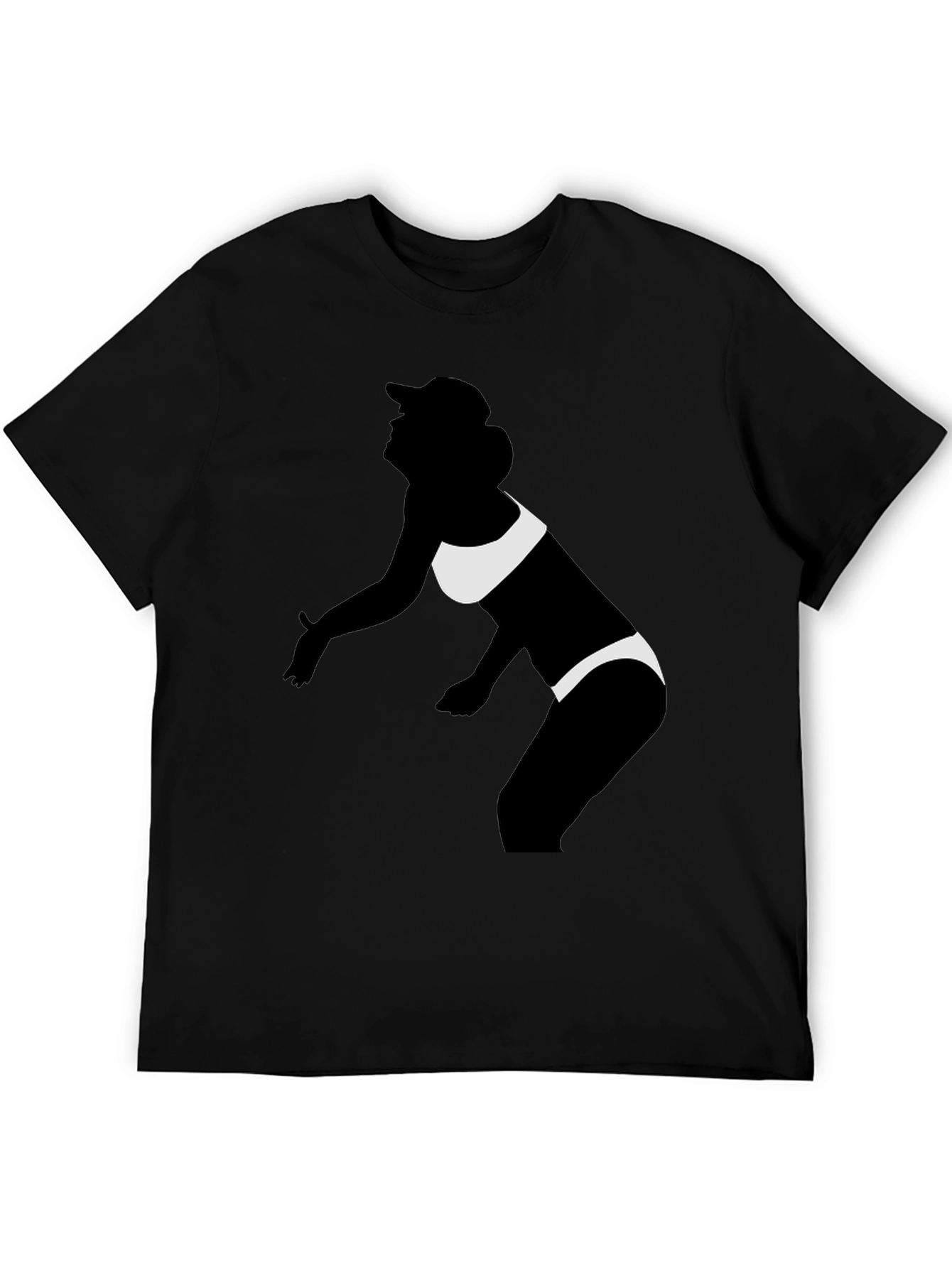 Silhouette Beach Volleyball Player Graphic T-Shirt