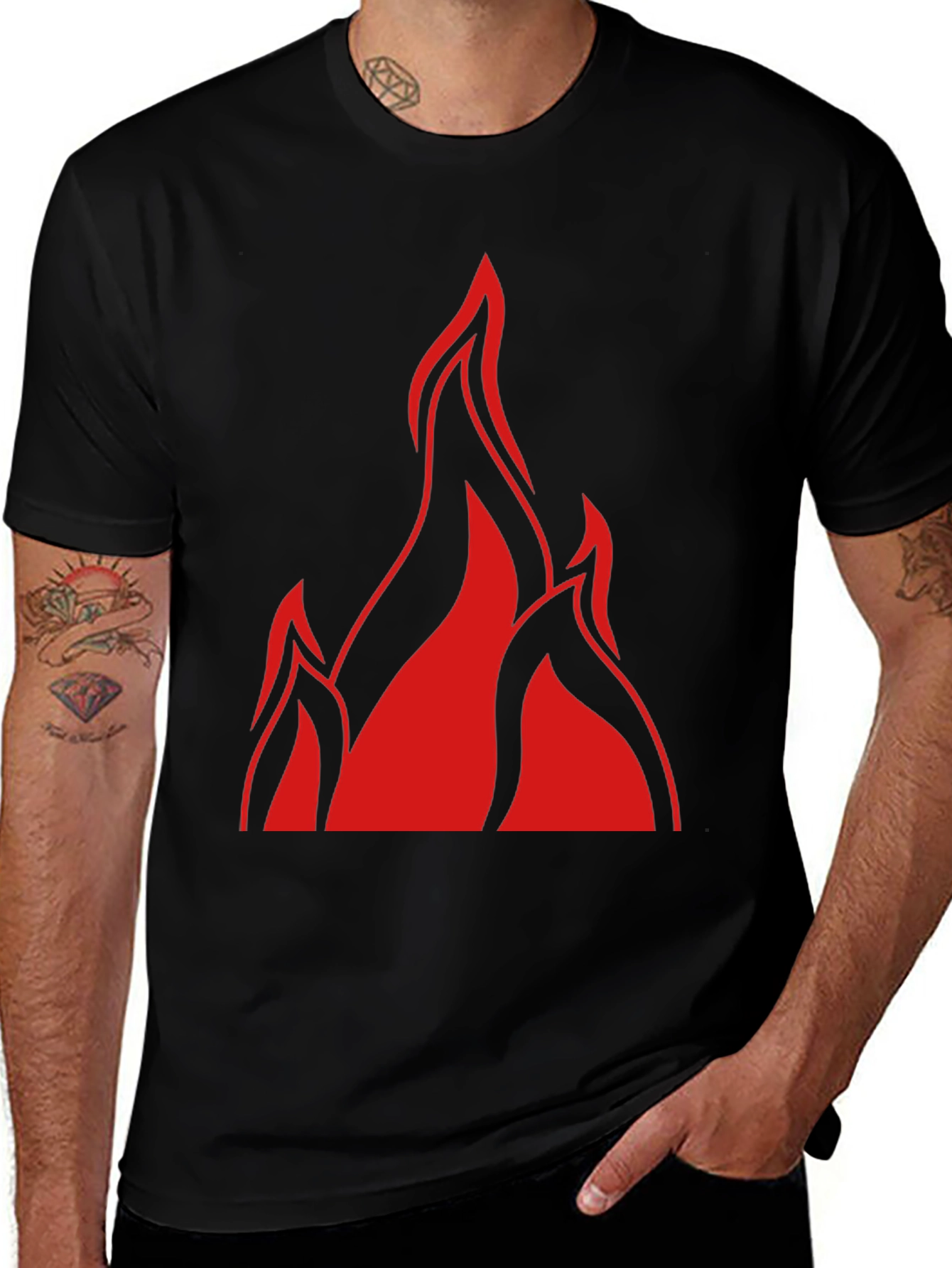 Flame Graphic Black T-Shirt