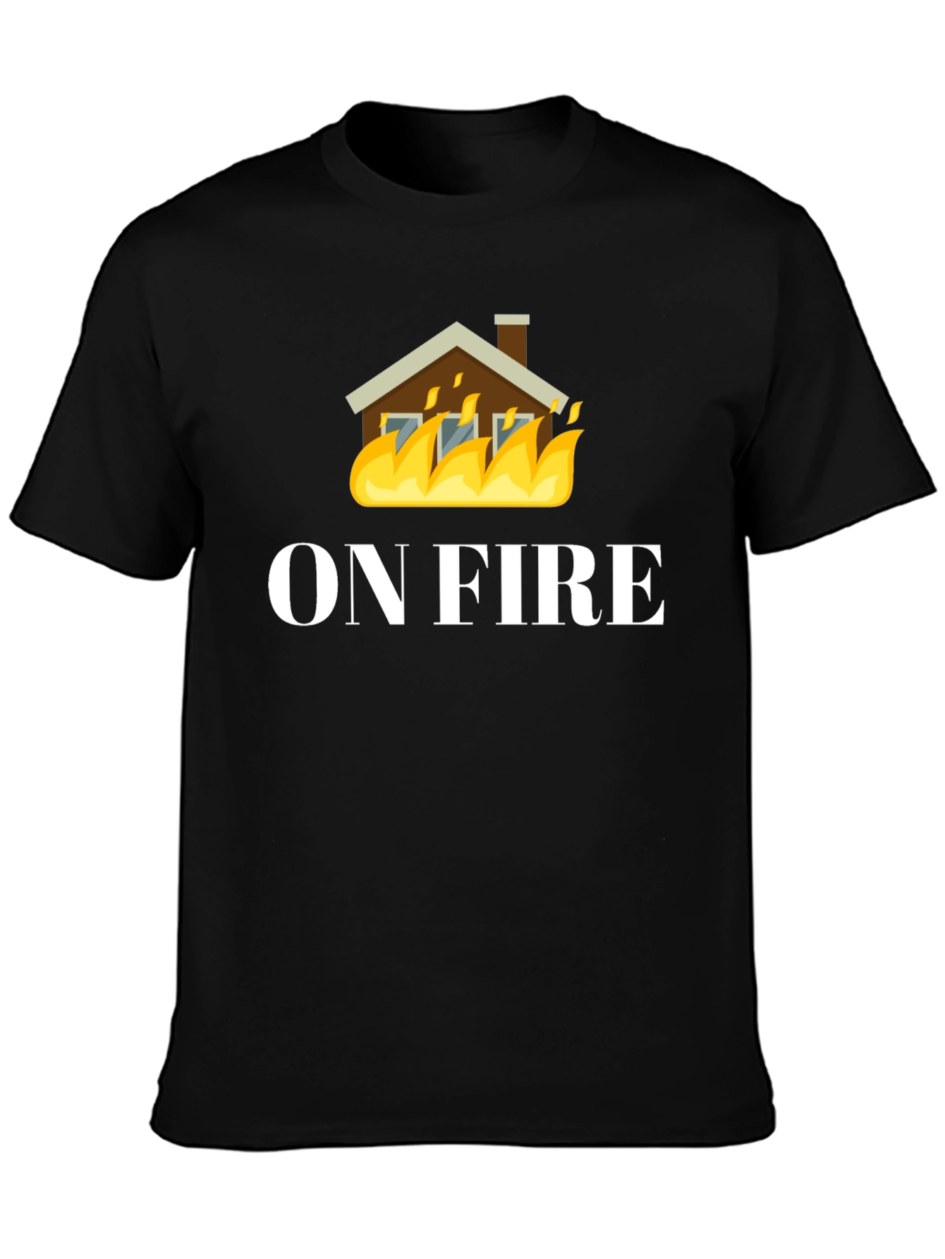 On Fire Graphic Tee - Black Cotton T-Shirt