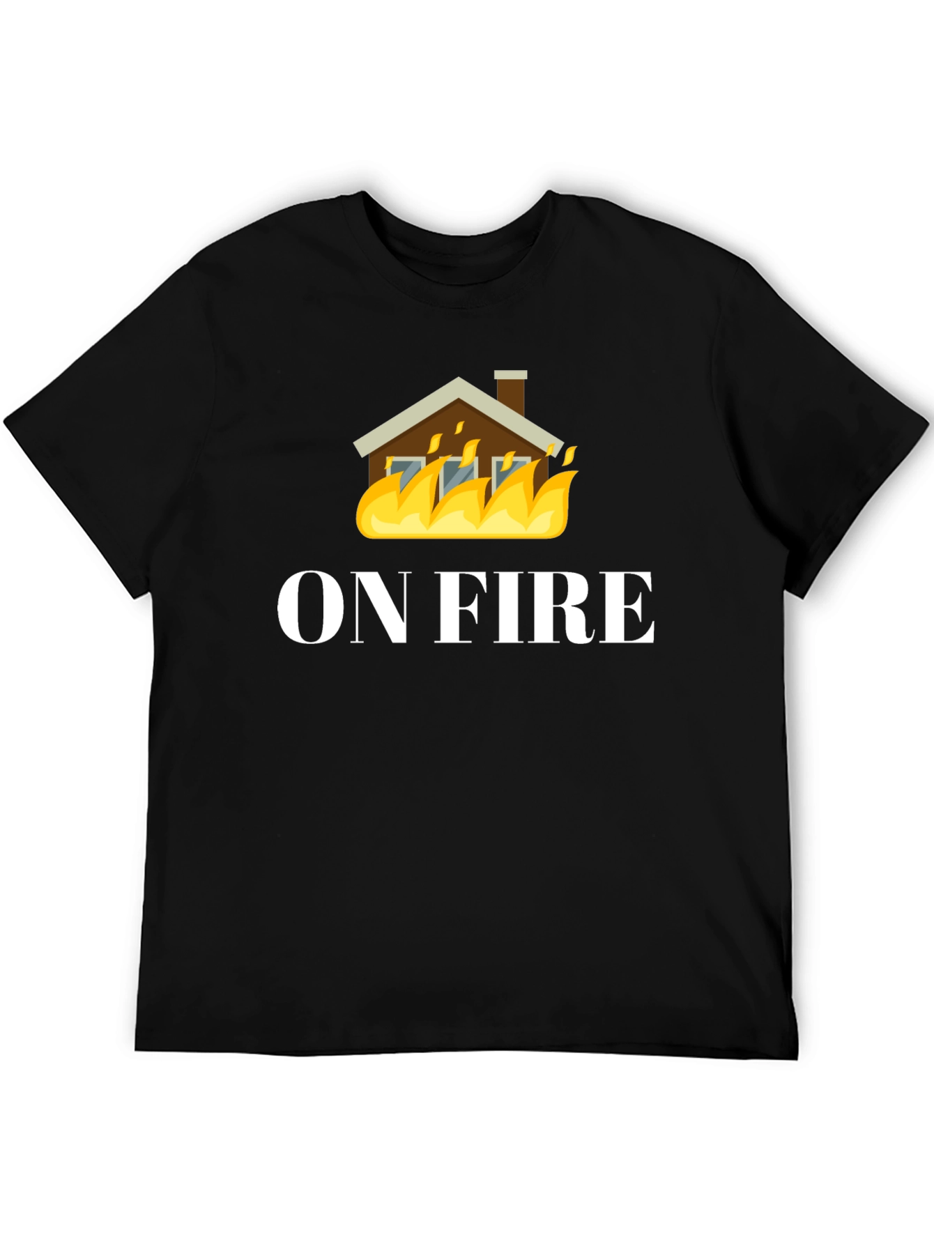 On Fire Graphic Tee - Black Cotton T-Shirt