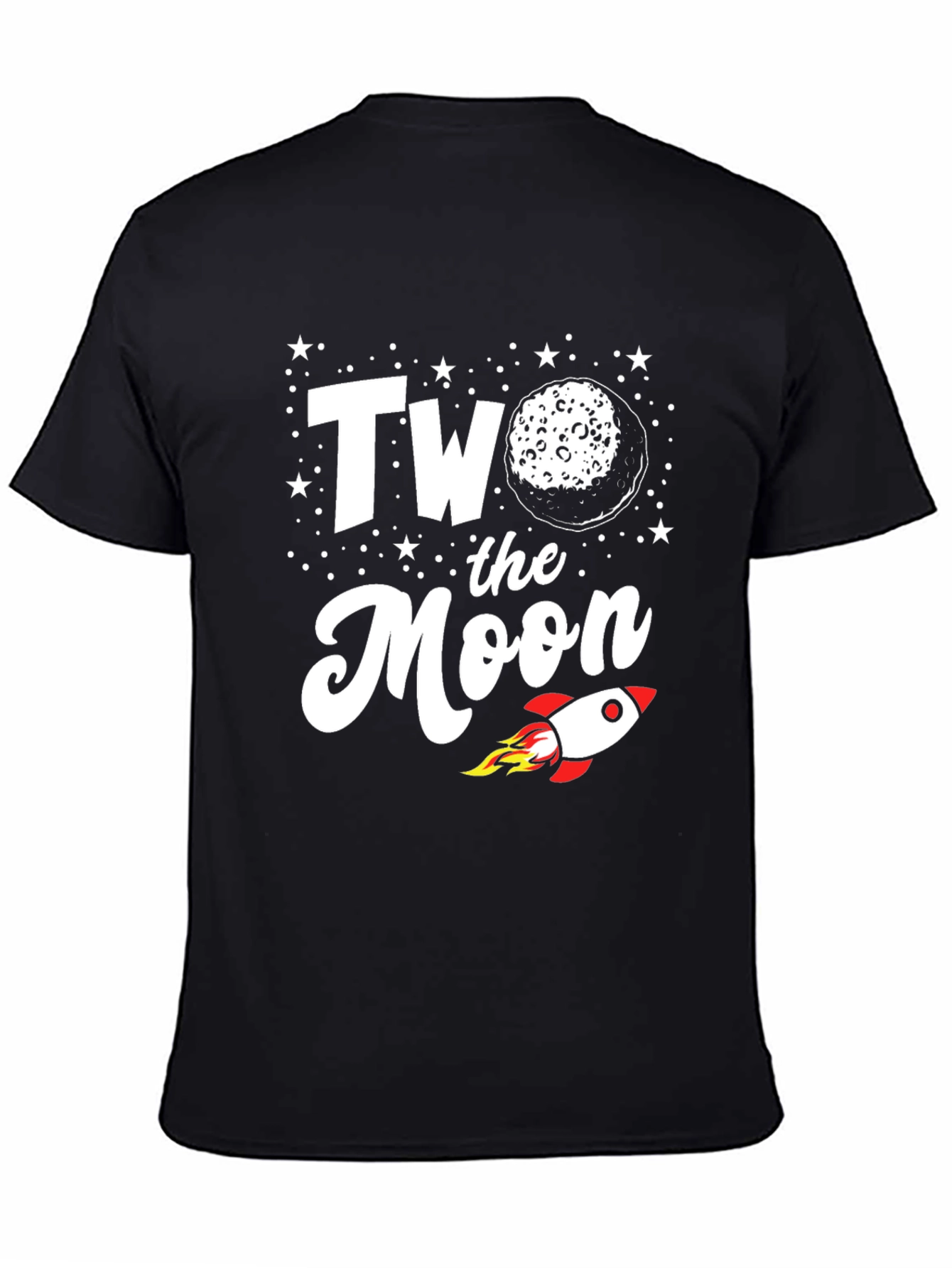 Two the Moon T-Shirt Rocket Blast Off Birthday Tee
