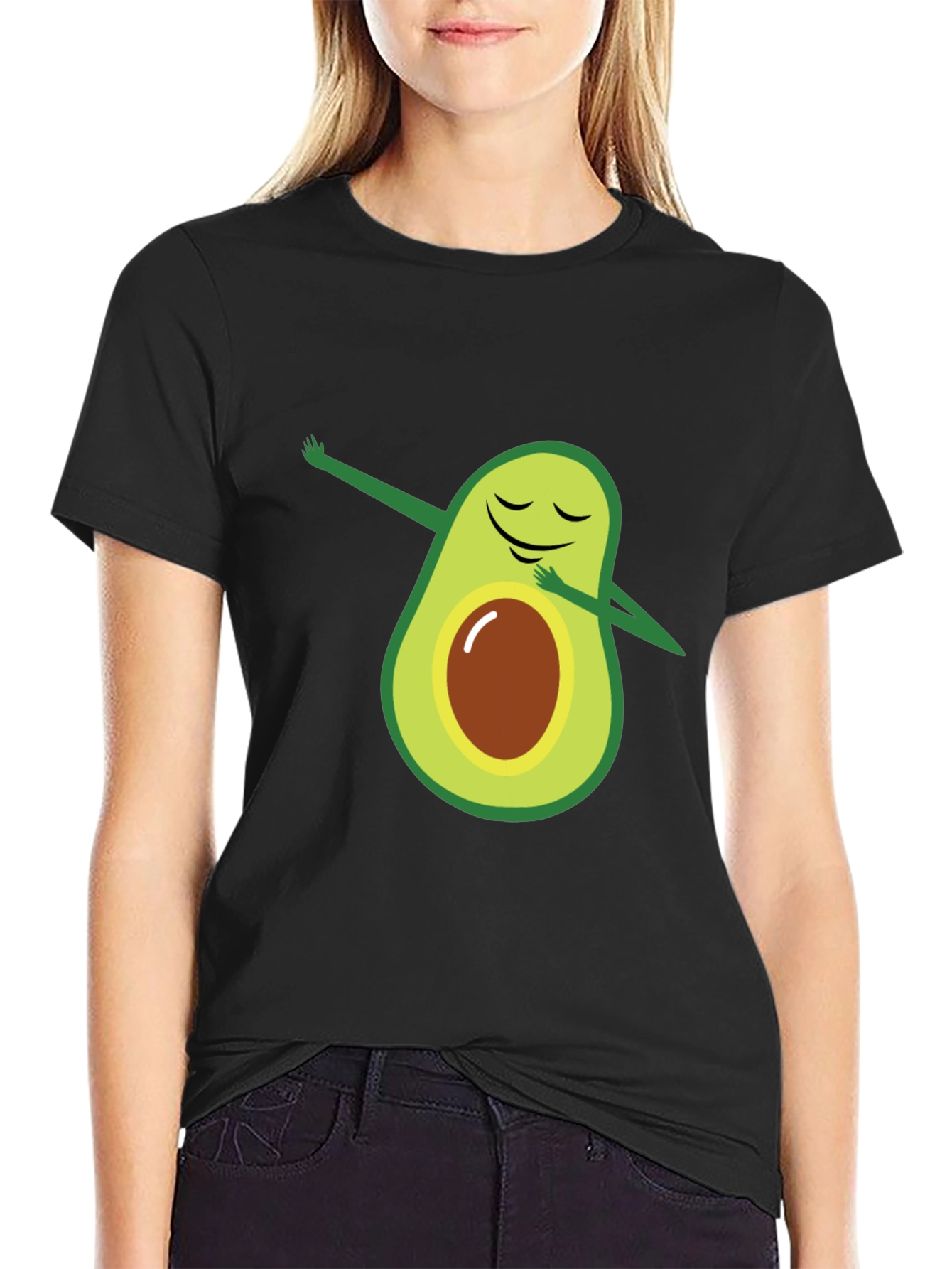 Dabbing Avocado Black T-Shirt