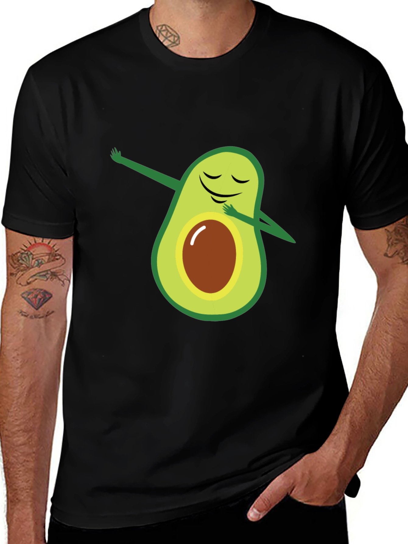 Dabbing Avocado Black T-Shirt