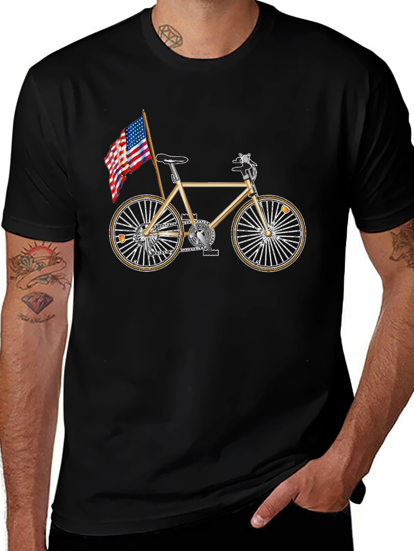 Patriotic Bicycle Graphic Tee