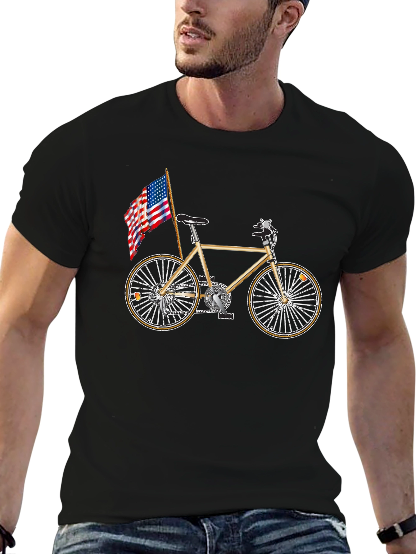 Patriotic Bicycle Graphic Tee