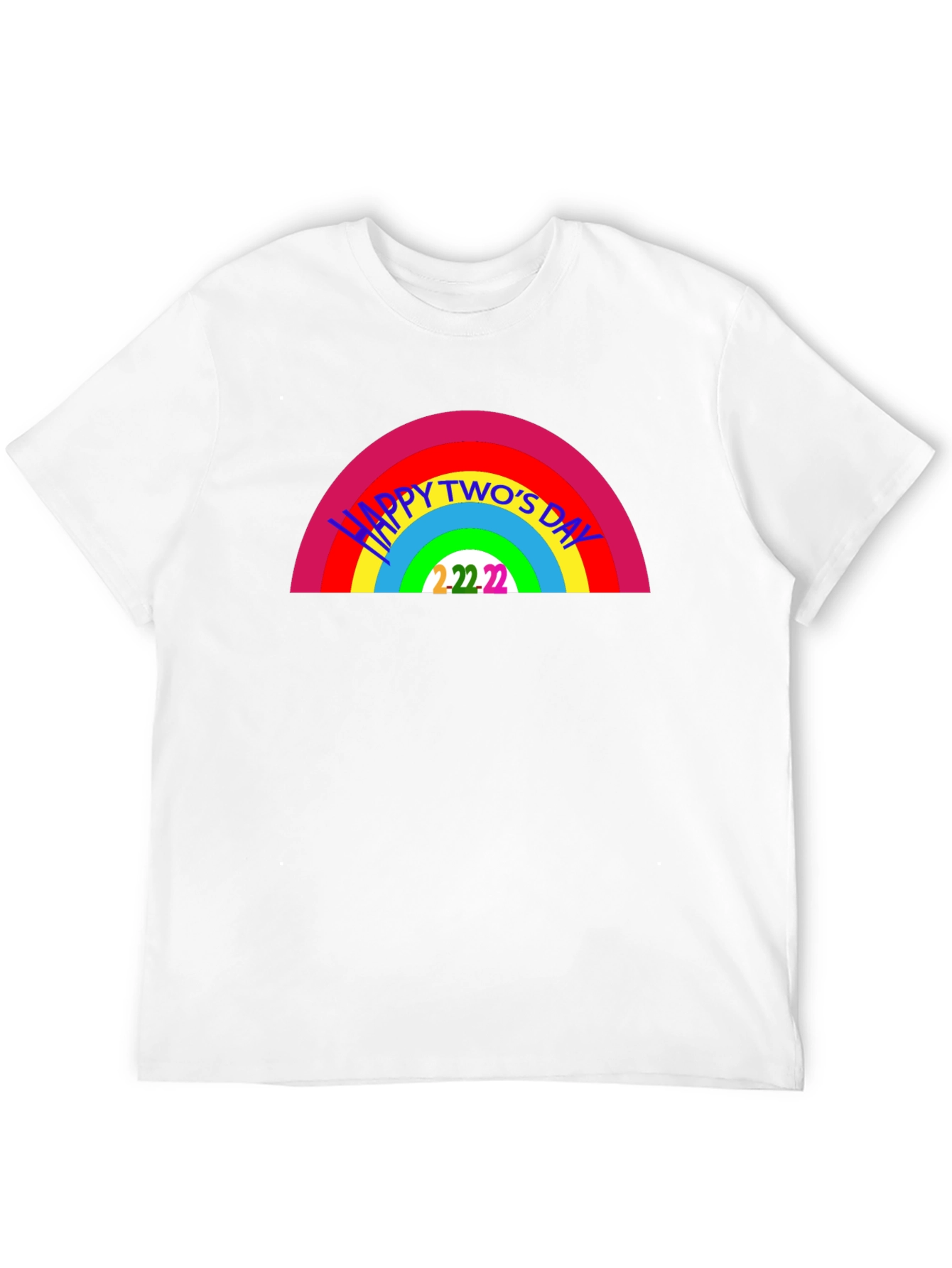 Happy Twos Day Rainbow T-Shirt - 2/22/22